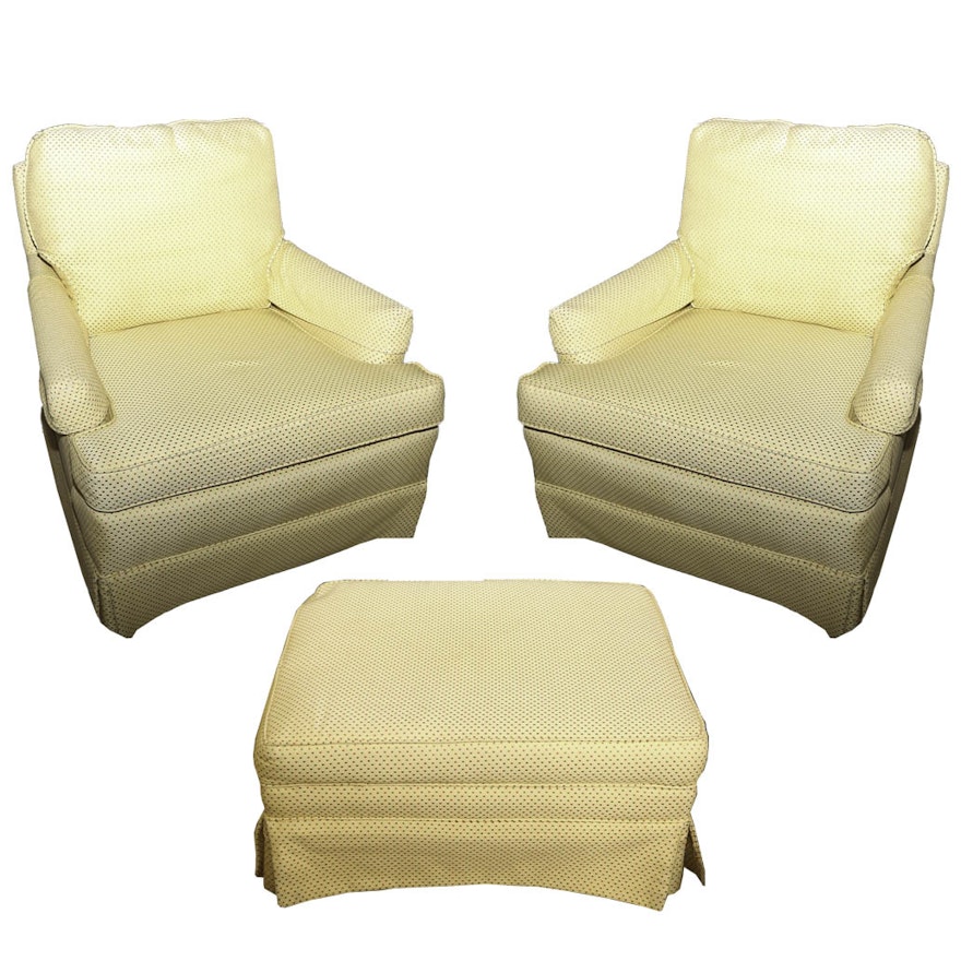 Club Chairs with Ottoman