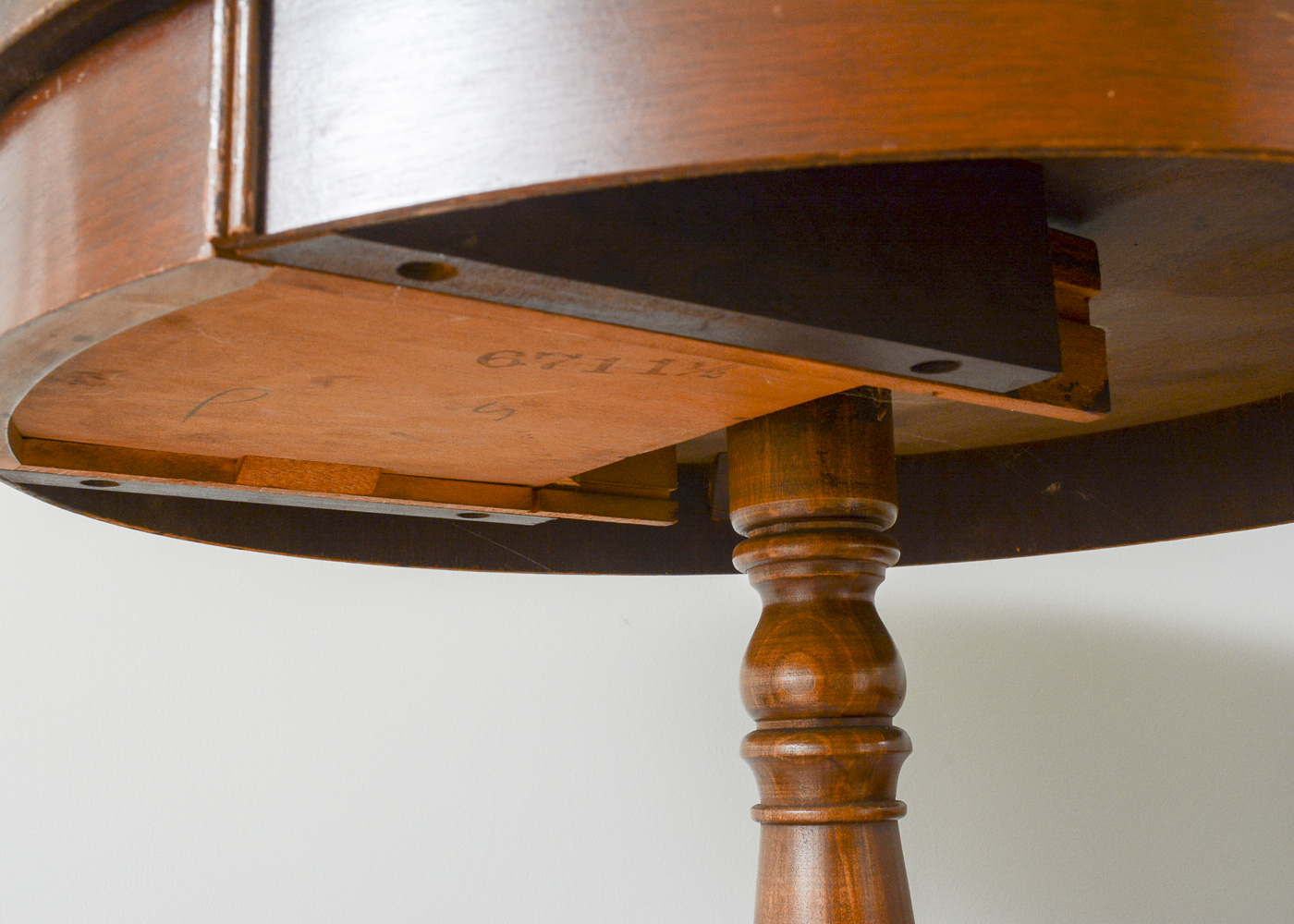 Vintage Wood Double Bed Frame and Pedestal Side Table