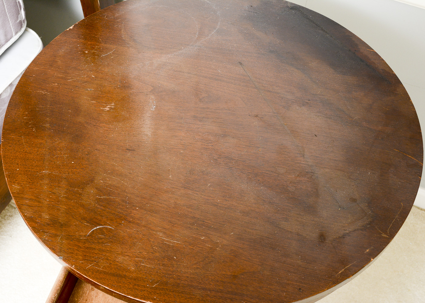 Vintage Wood Double Bed Frame and Pedestal Side Table