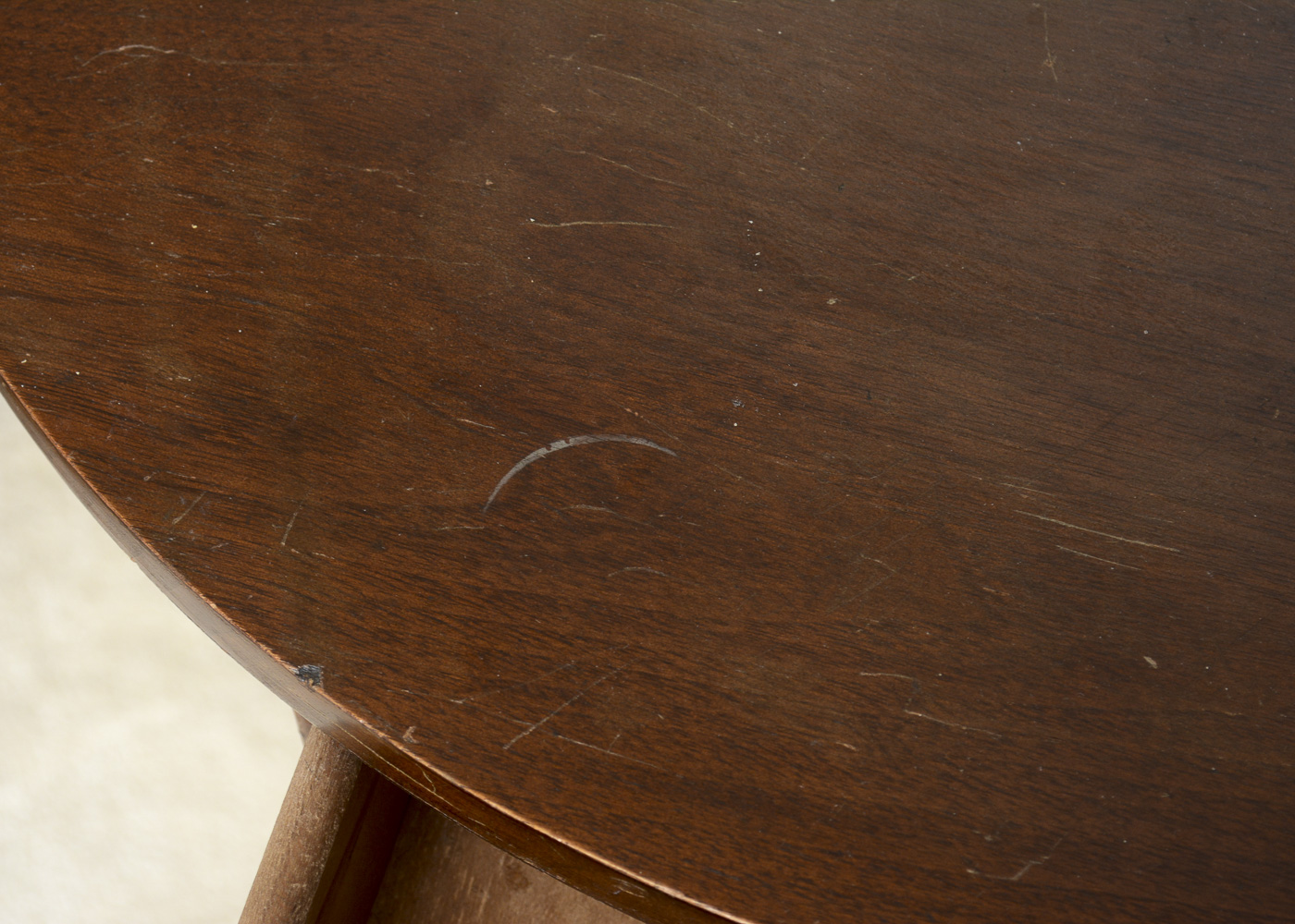 Vintage Wood Double Bed Frame and Pedestal Side Table