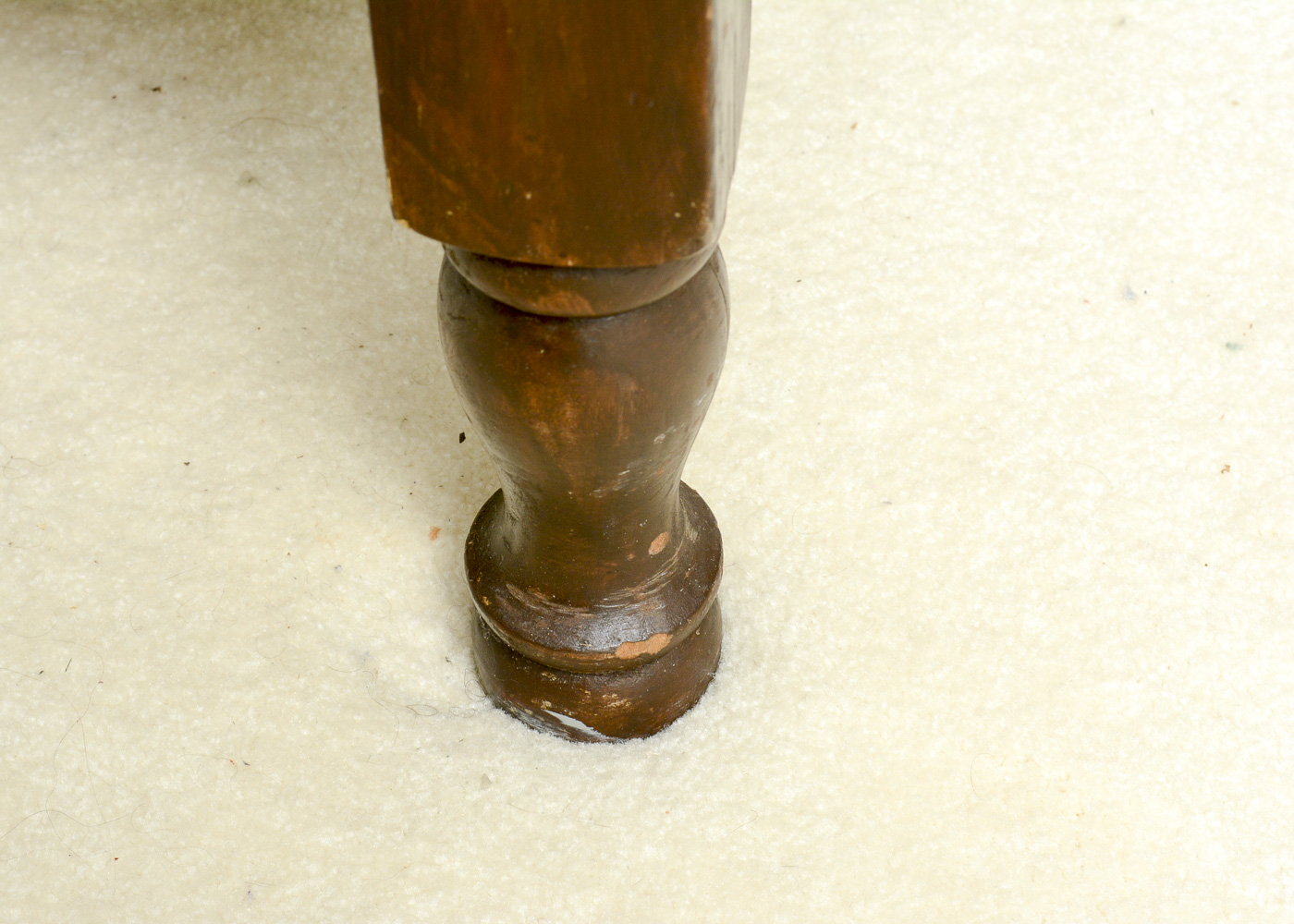 Vintage Wood Double Bed Frame and Pedestal Side Table