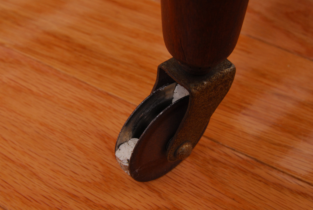 Vintage Danish Modern Teak Craft Storage Table and Supplies