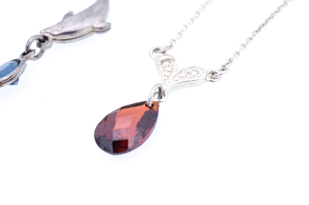 Sterling Silver Jewelry with Imitation Gemstones