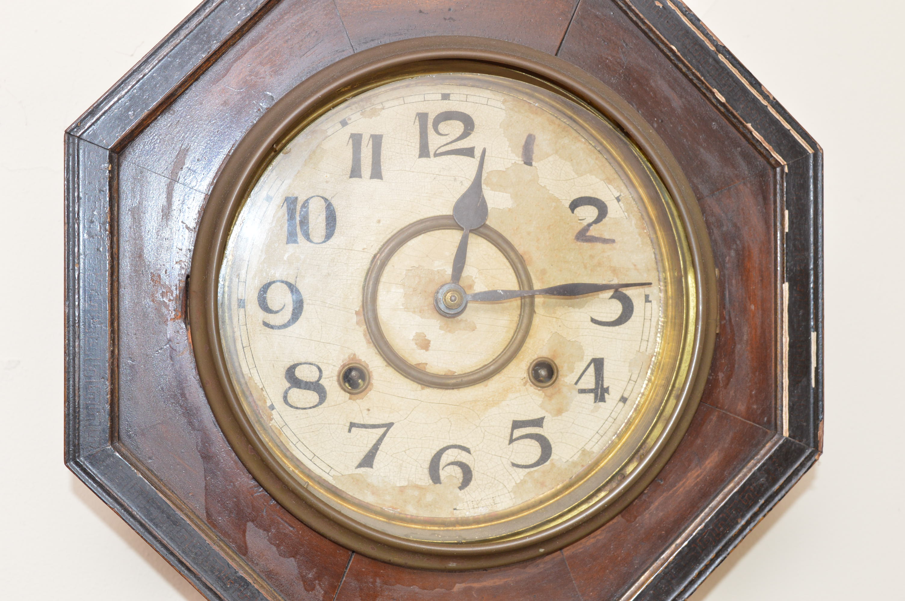 Regulator Octagonal Wall Clock in Wood Case