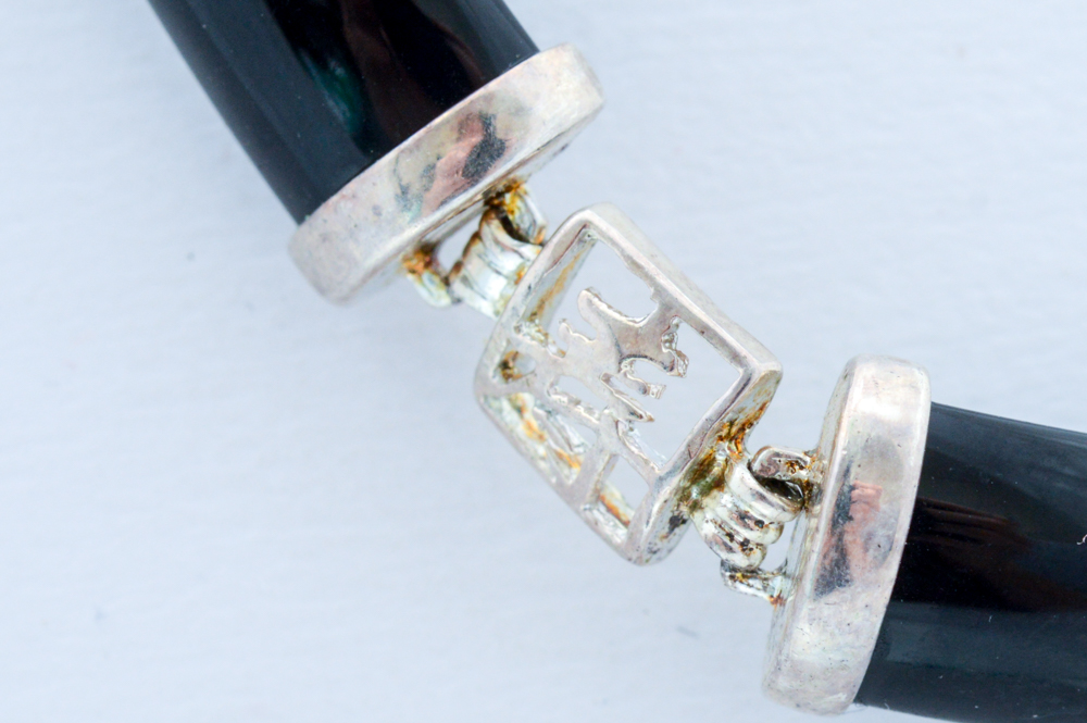 Sterling Silver and Onyx Bracelet