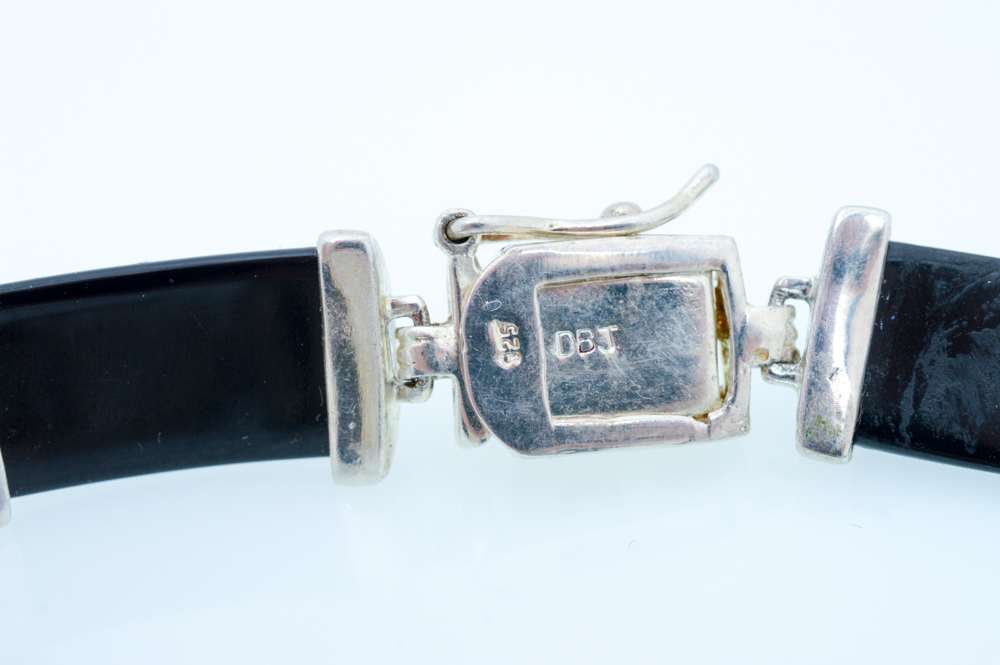 Sterling Silver and Onyx Bracelet