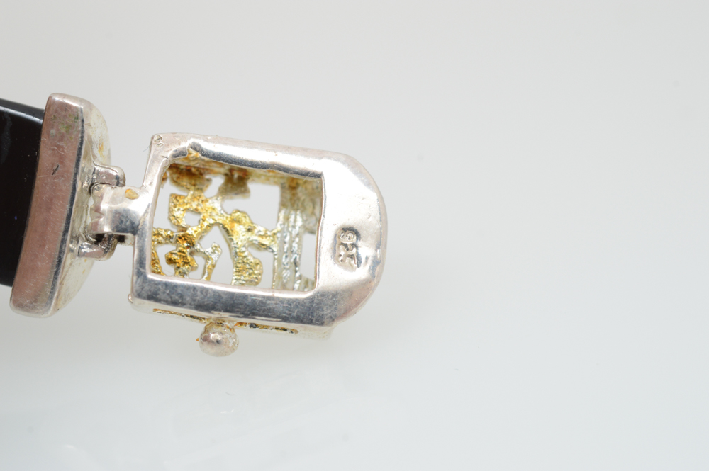 Sterling Silver and Onyx Bracelet