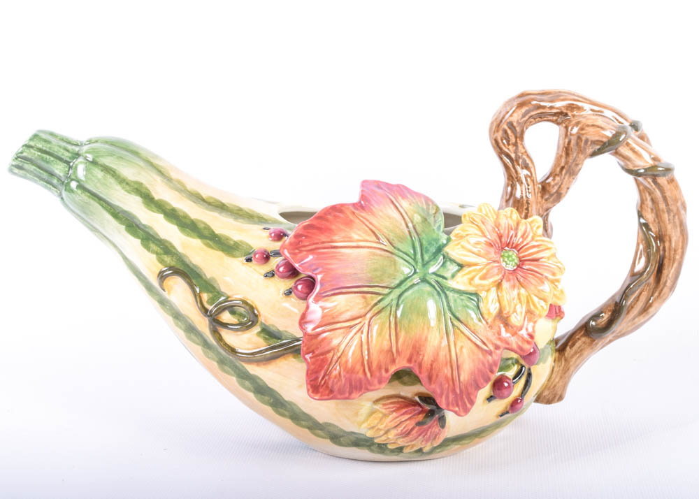 Fitz and Floyd Harvest Heritage Pitcher and Gravy Bowl