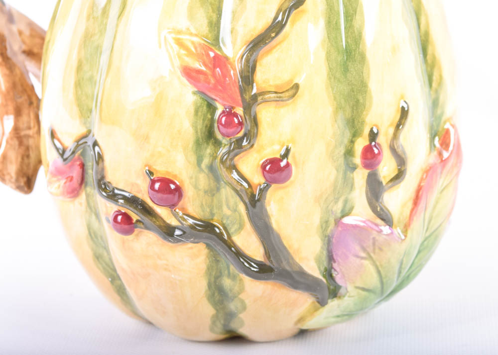 Fitz and Floyd Harvest Heritage Pitcher and Gravy Bowl