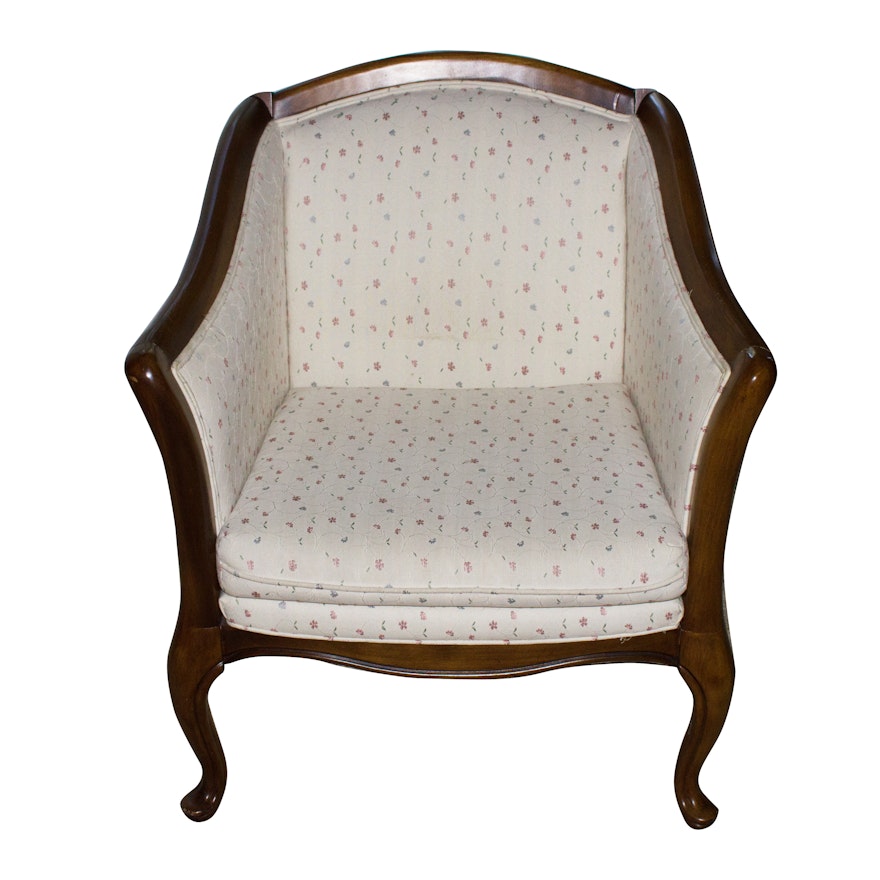 Vintage Upholstered Chair with Exposed Frame