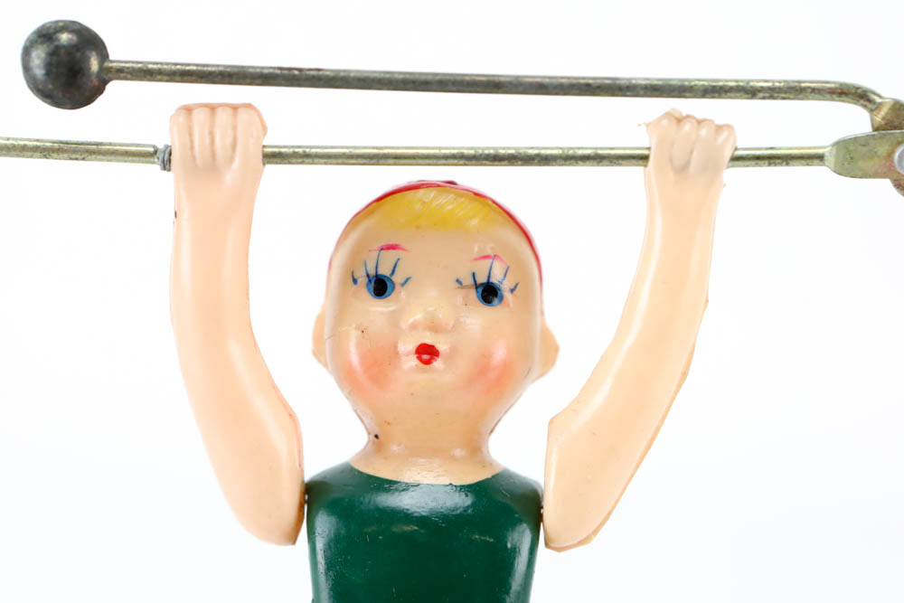 Vintage Mechanical Metal and Plastic Acrobat Toy