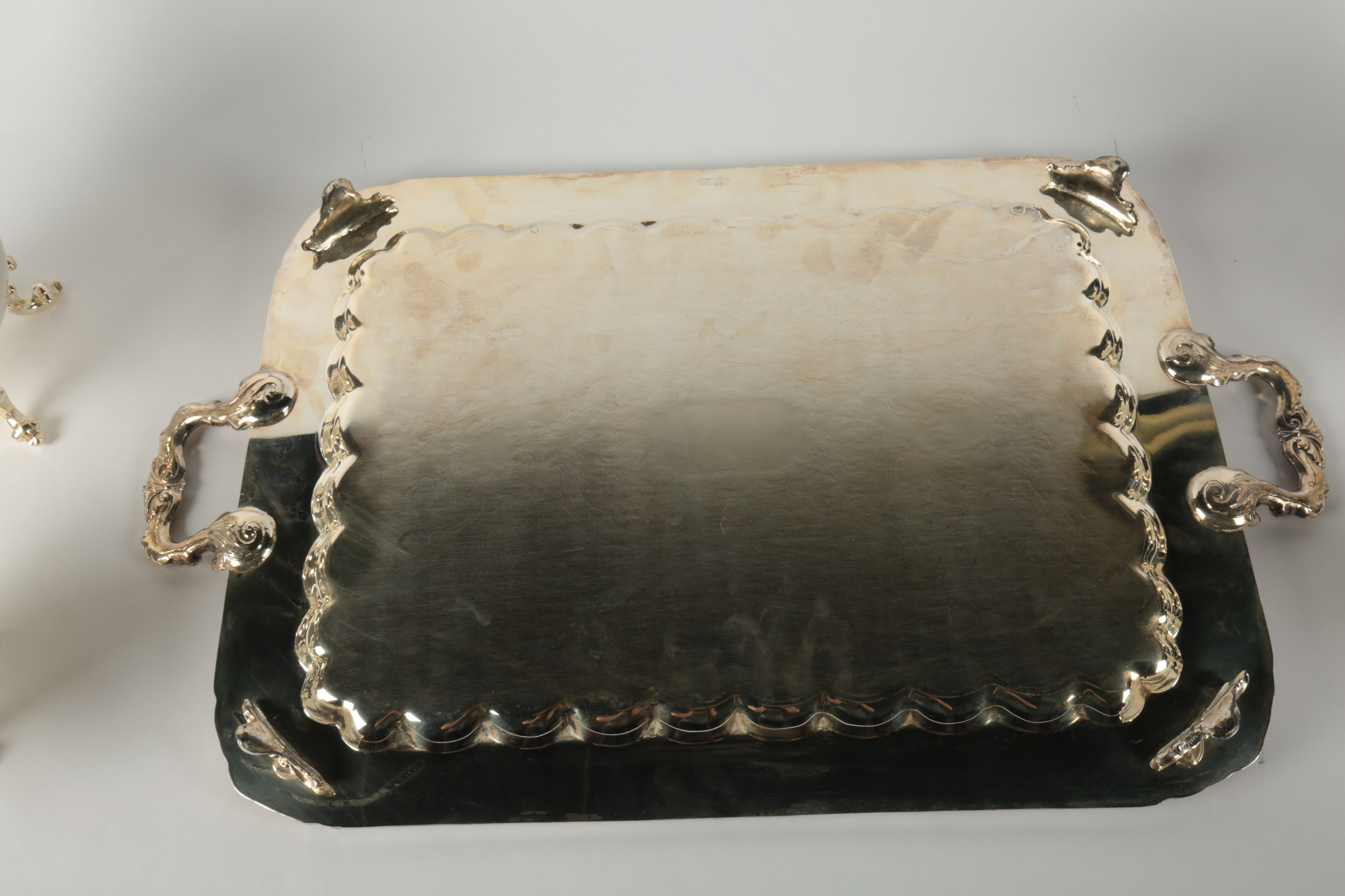 Vintage Birmingham Silver Co. Plated Silver Tea and Coffee Set with Tray