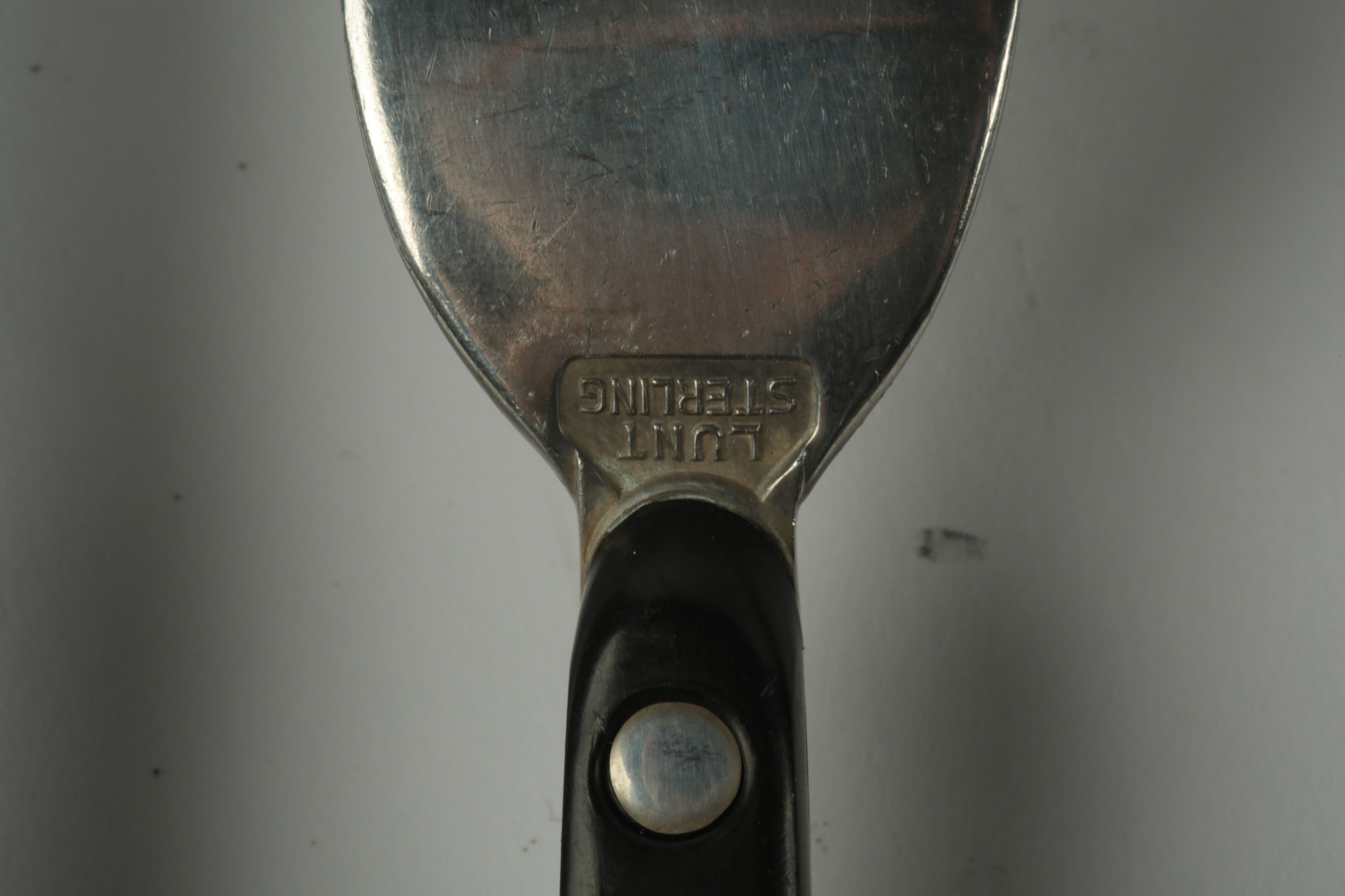 Vintage Lunt Sterling and Black Nylon Flatware in the "Contrast" Pattern