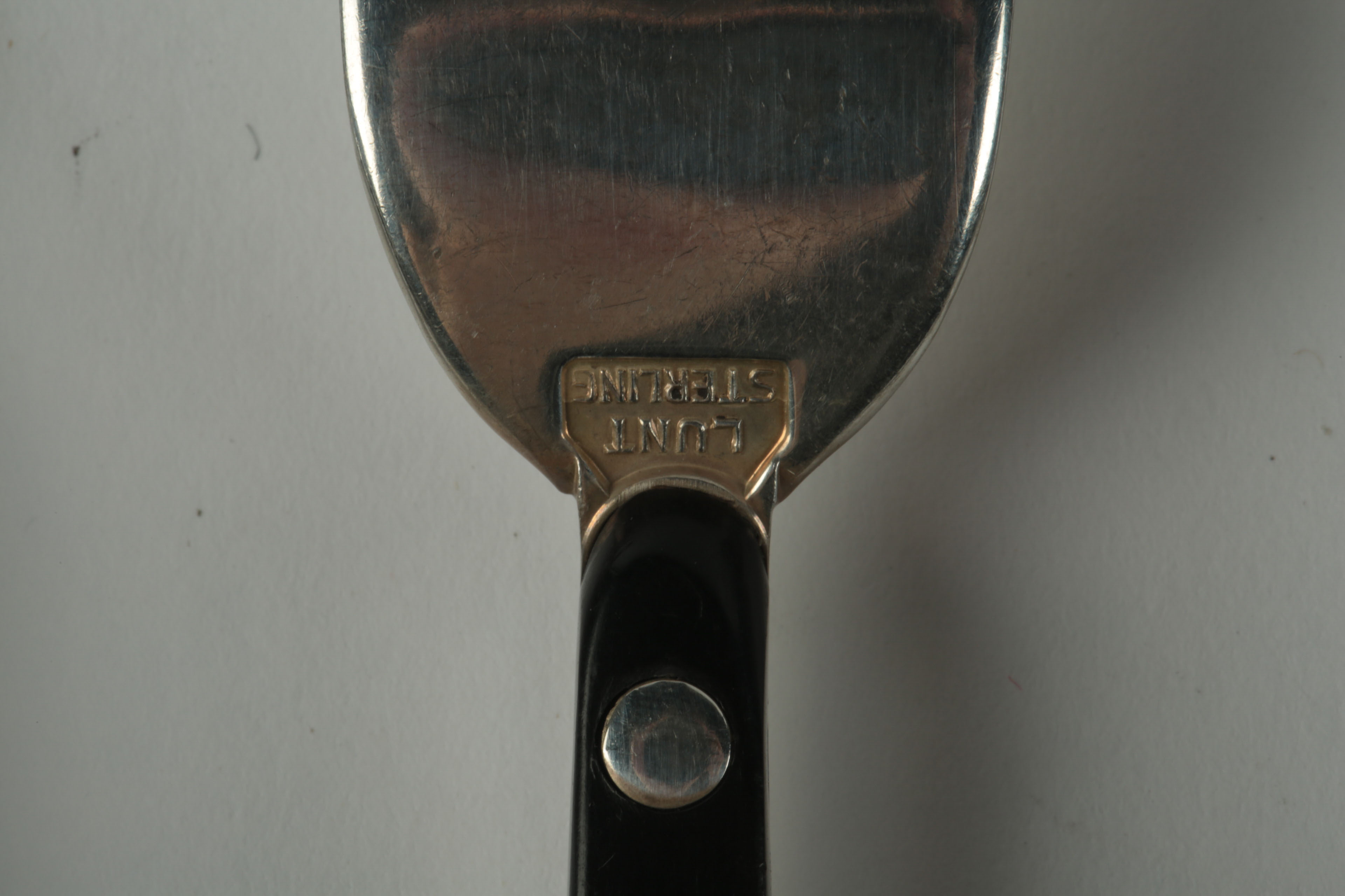 Vintage Lunt Sterling and Black Nylon Flatware in the "Contrast" Pattern