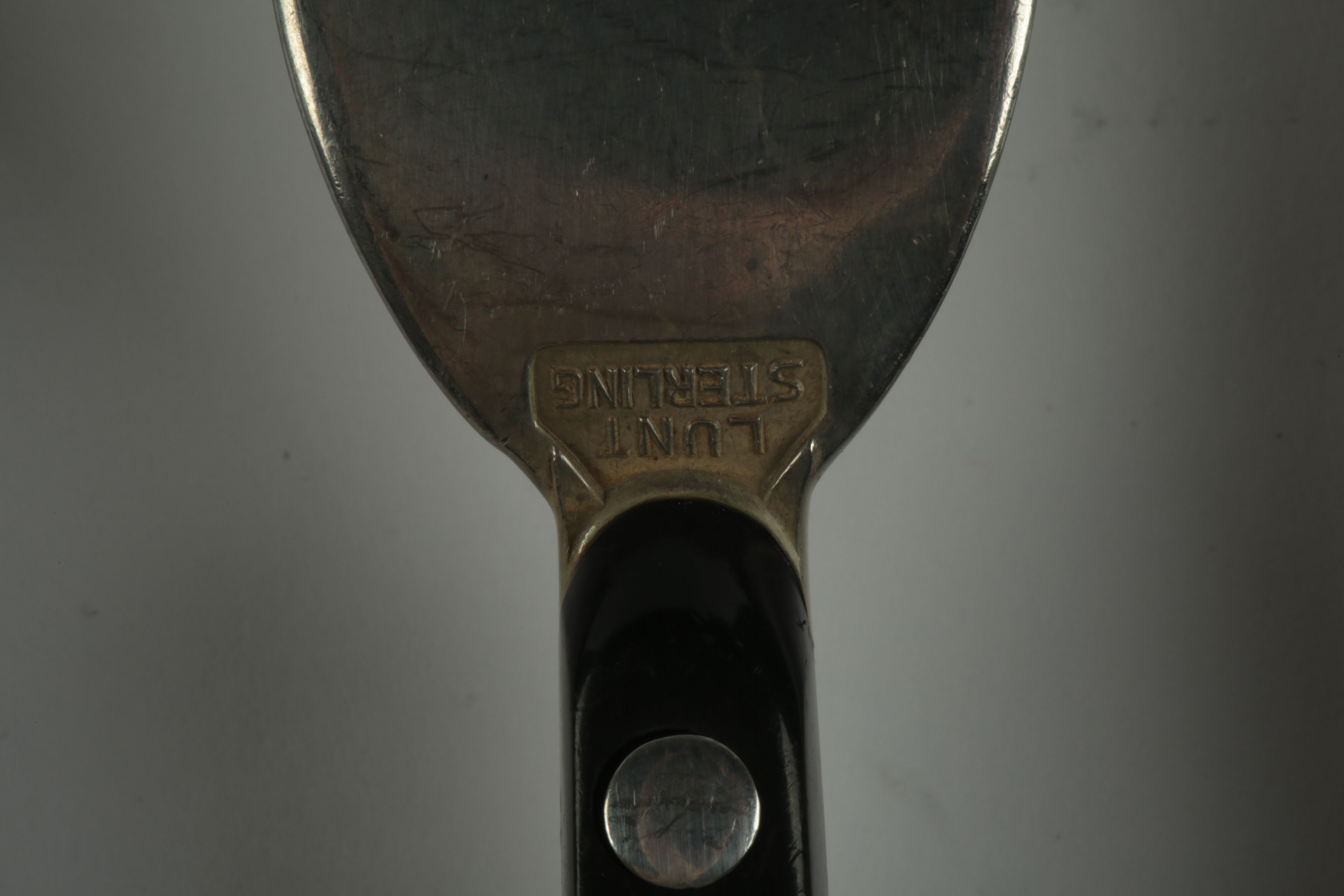 Vintage Lunt Sterling and Black Nylon Flatware in the "Contrast" Pattern