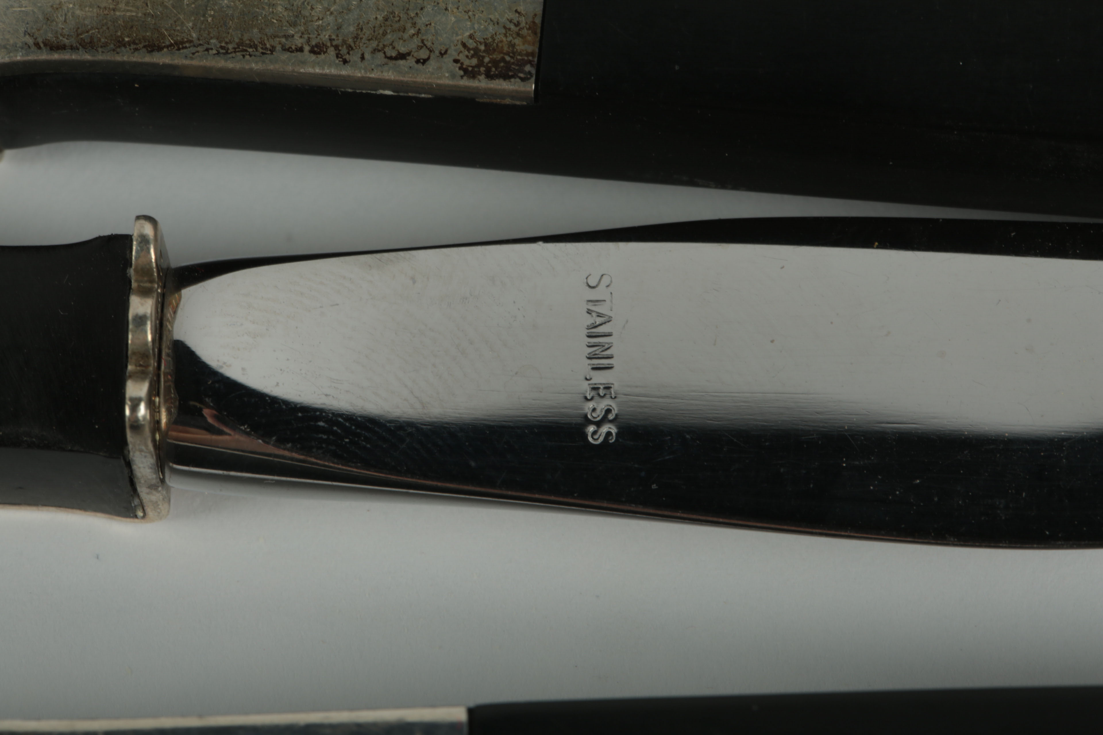 Vintage Lunt Sterling and Black Nylon Flatware in the "Contrast" Pattern