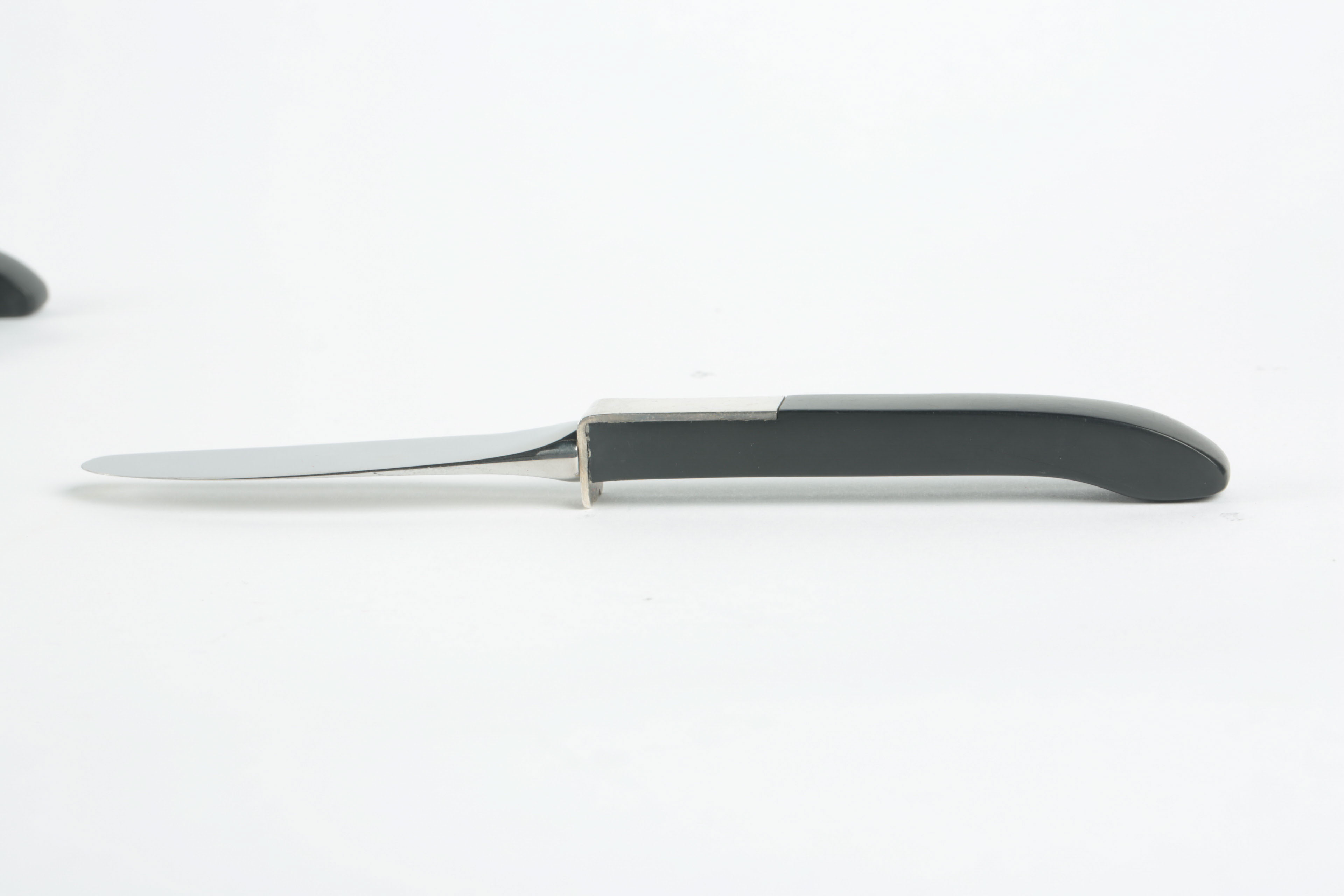 Vintage Lunt Sterling and Black Nylon Flatware in the "Contrast" Pattern