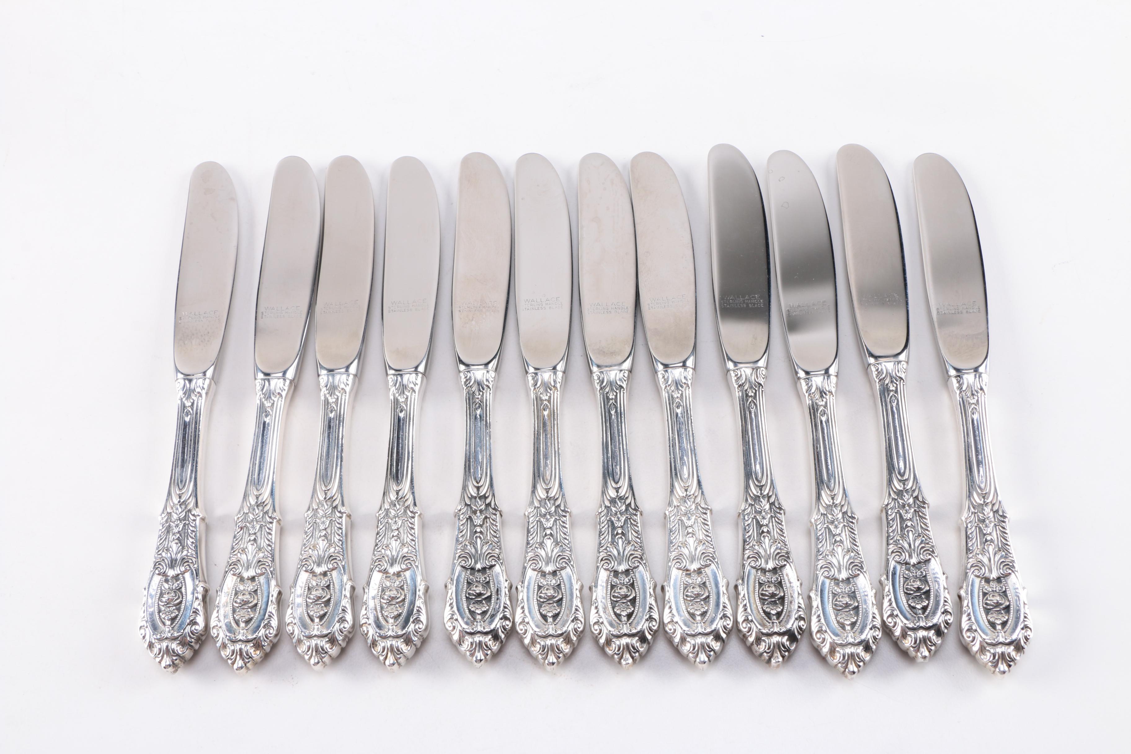 Wallace "Rose Point" Sterling Silver Flatware for Twelve