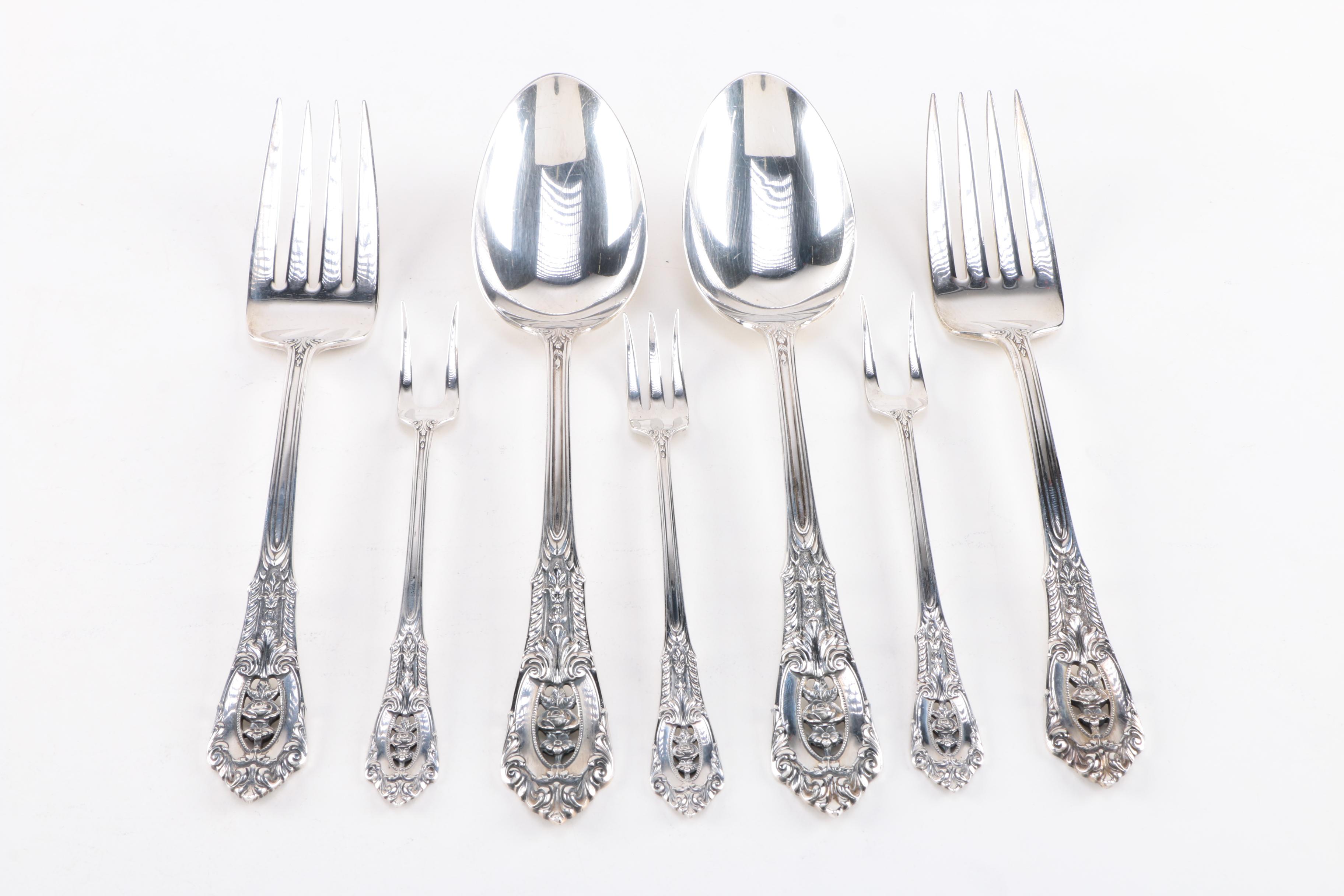 Wallace "Rose Point" Sterling Silver Flatware for Twelve