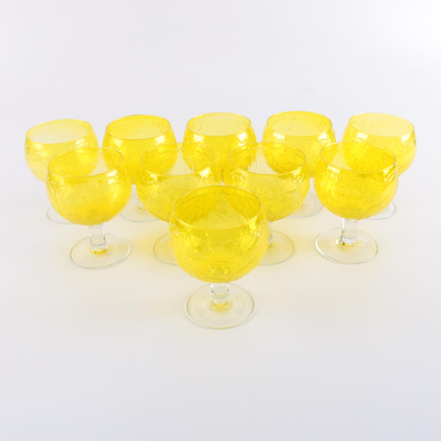 Yellow Textured Goblets