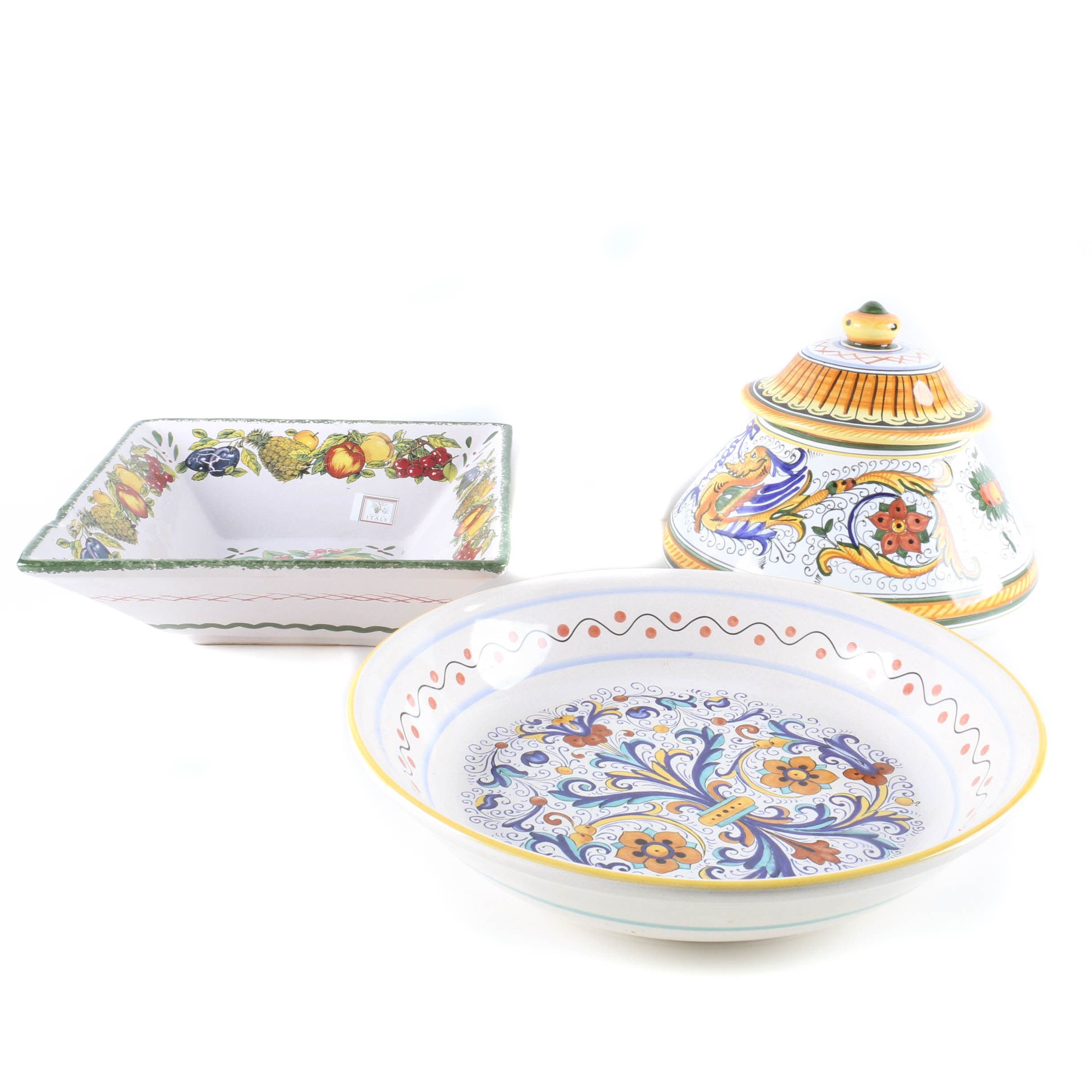 Assorted Italian Ceramic Serving Dishes