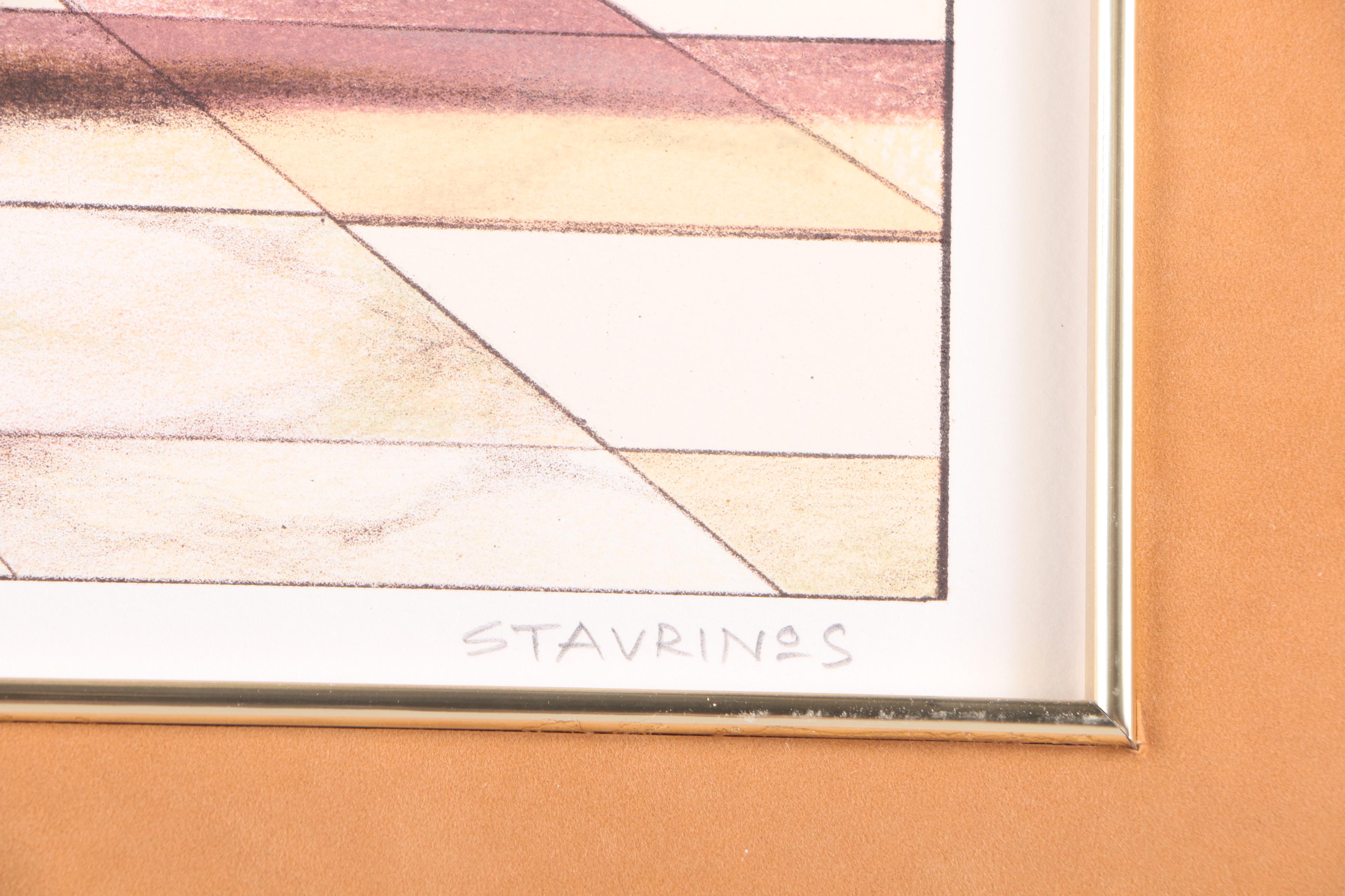 George Stavrinos Limited Edition Lithograph "Flying Tiles"