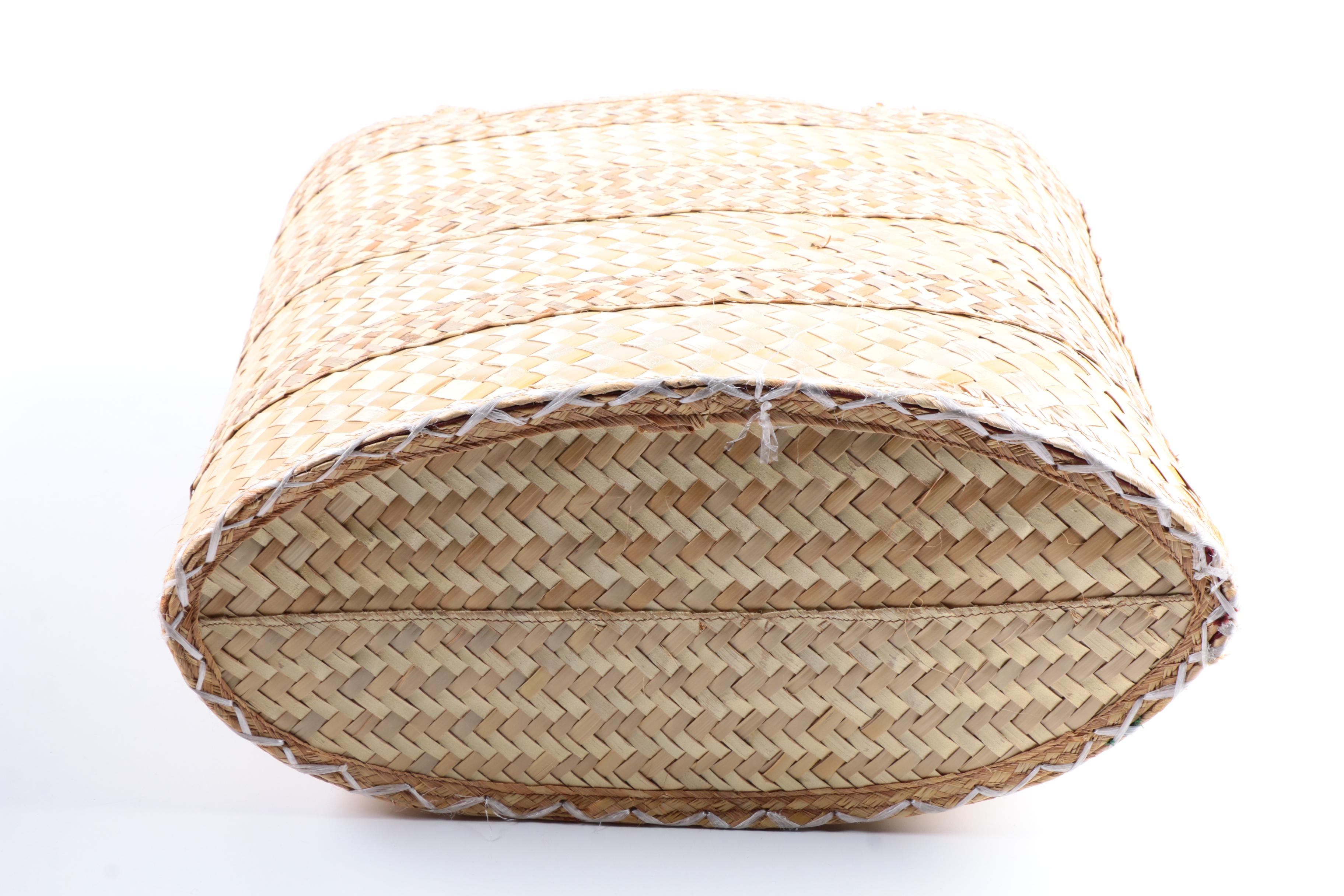 Four Straw Totes and Baskets