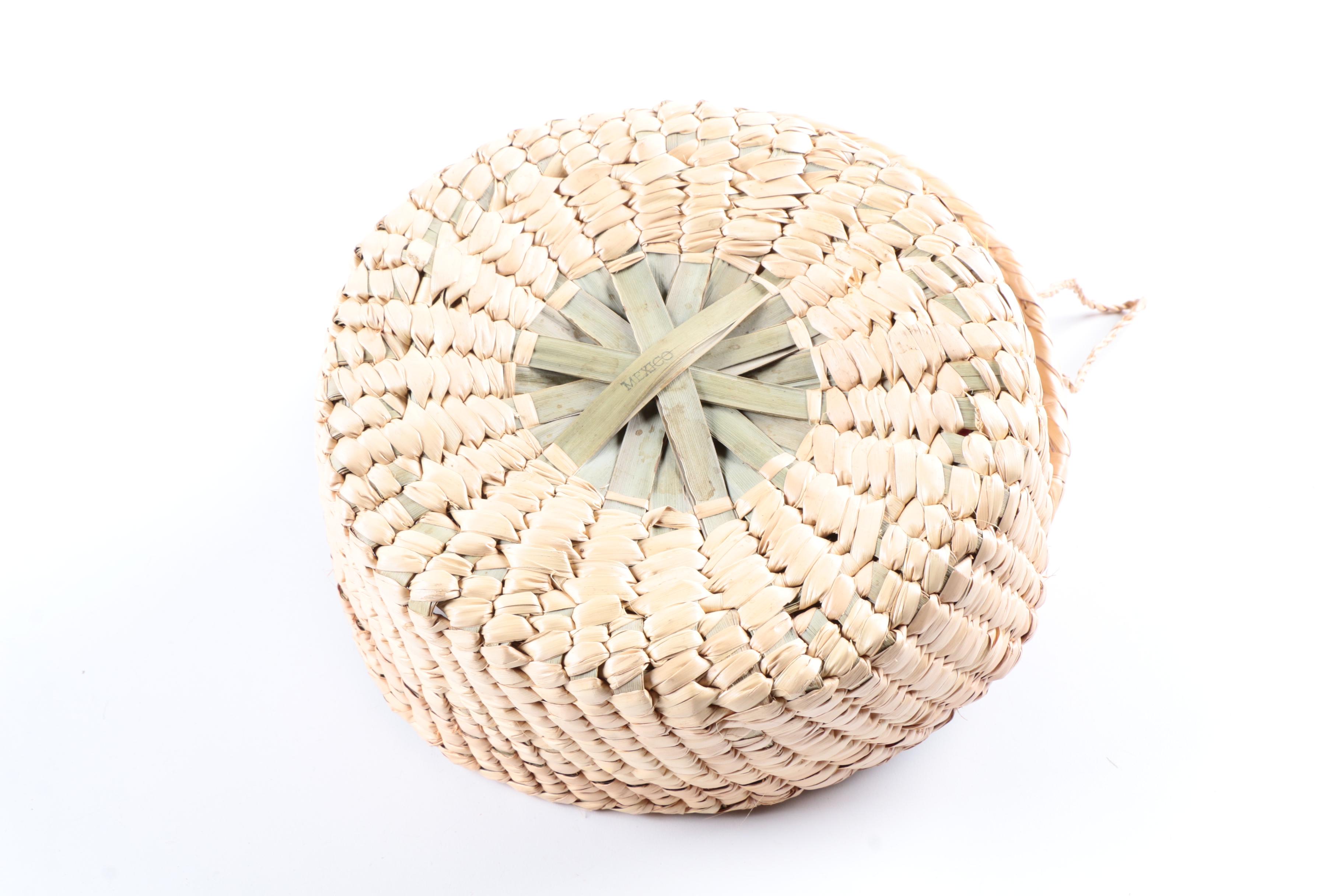 Four Straw Totes and Baskets