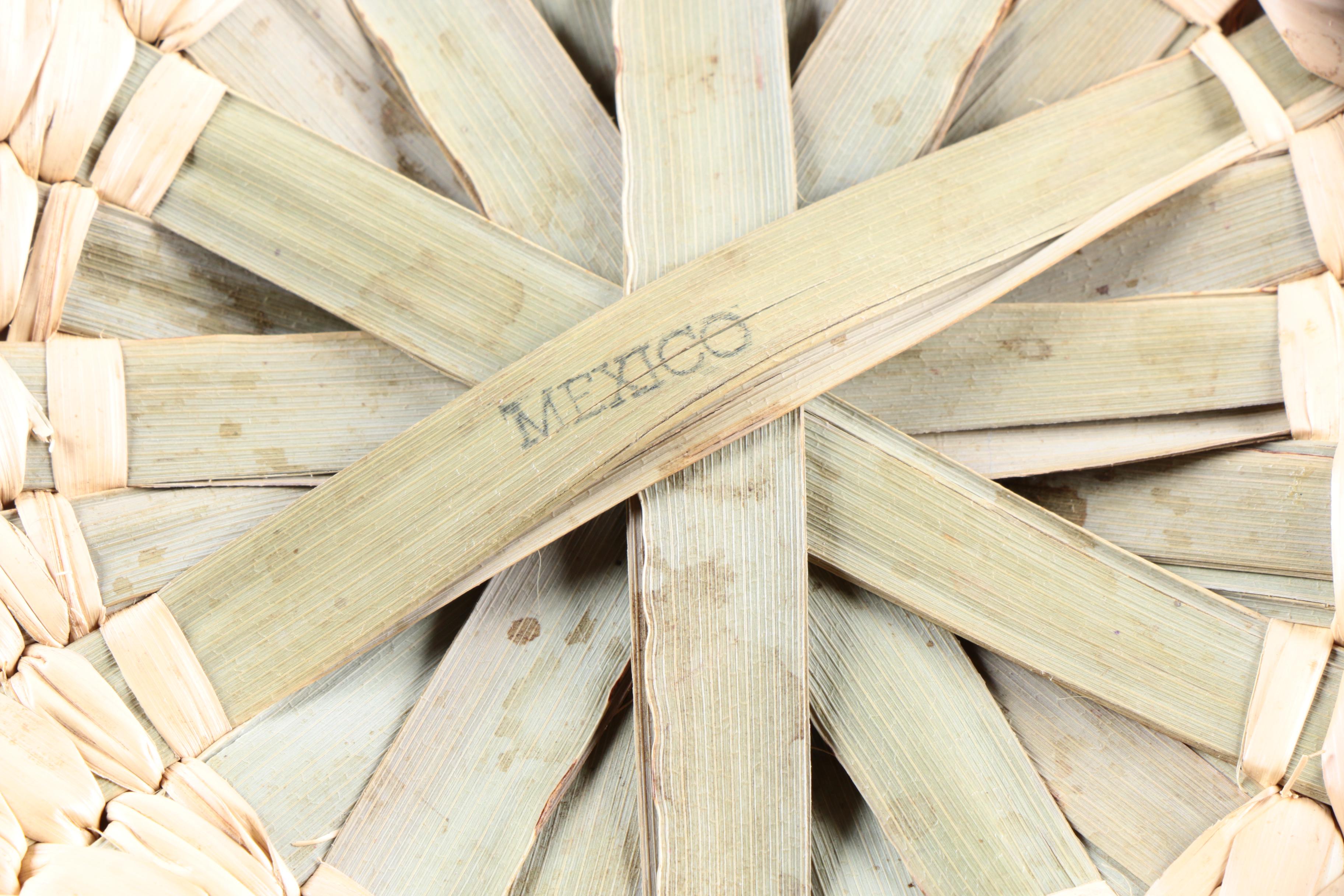 Four Straw Totes and Baskets