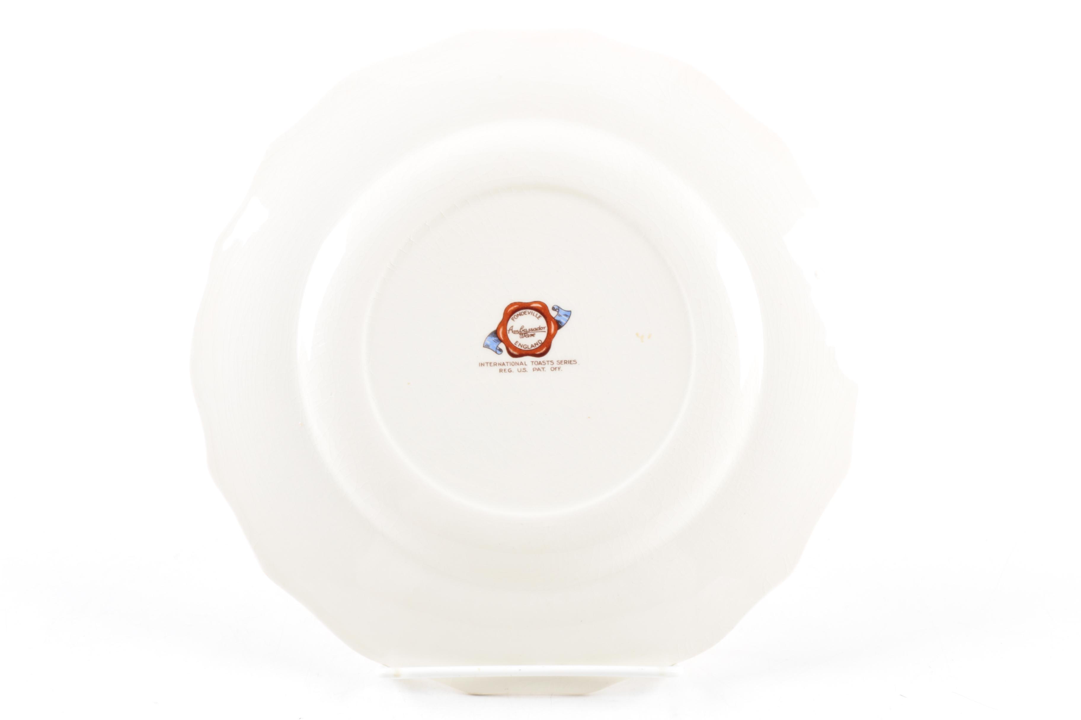 Vintage Ambassador Ware "International Toast Series" Plates