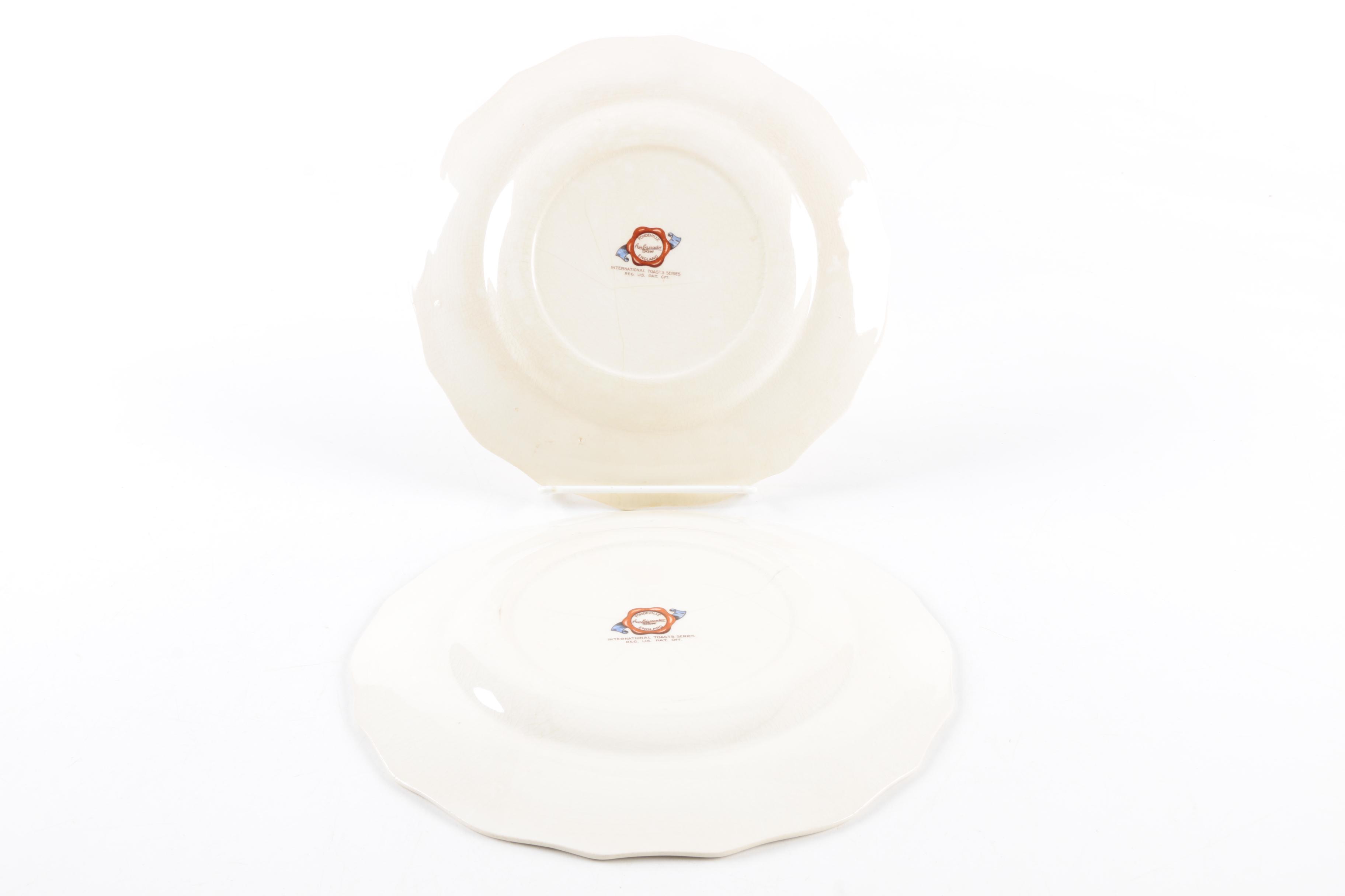 Vintage Ambassador Ware "International Toast Series" Plates