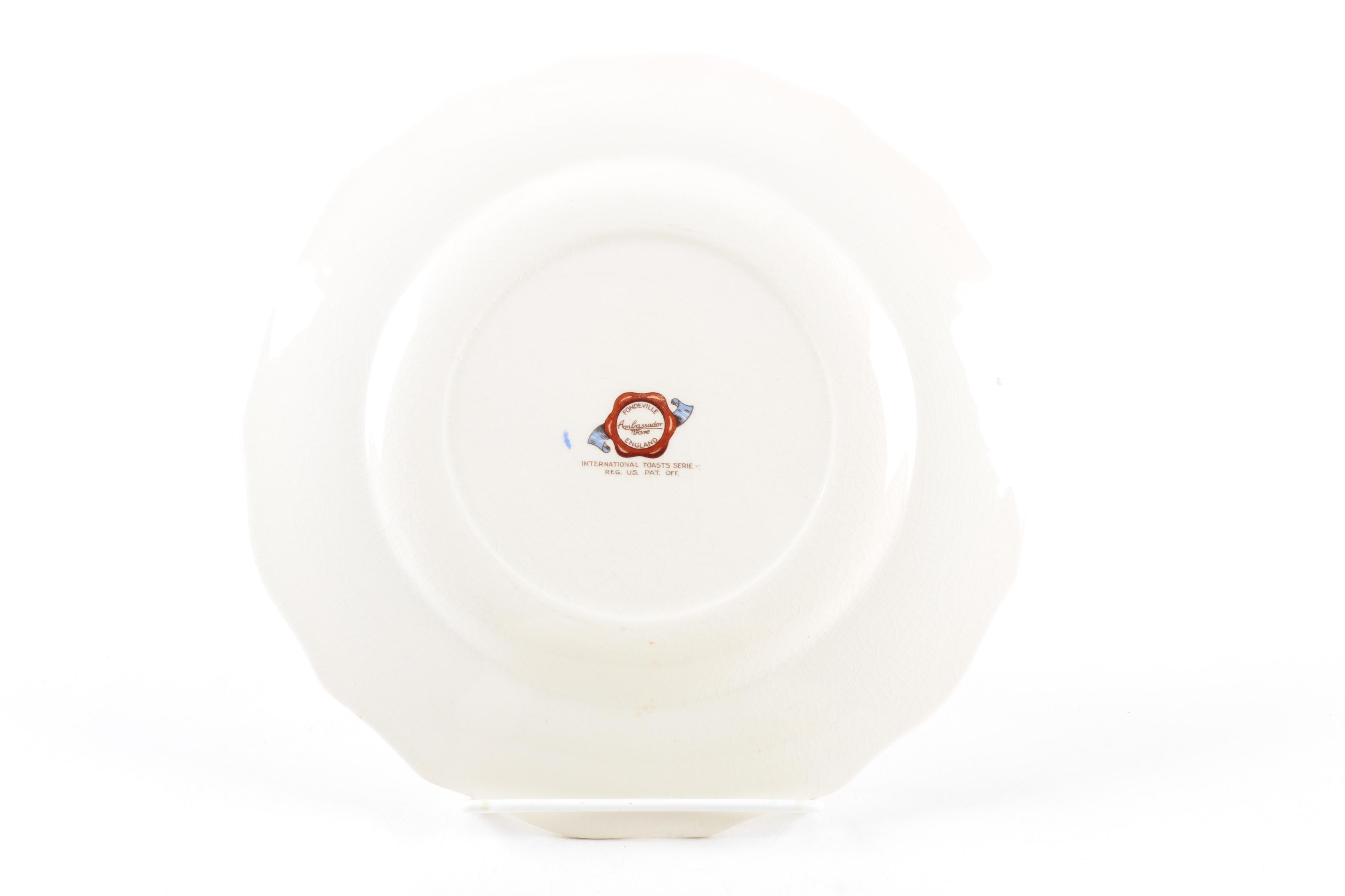 Vintage Ambassador Ware "International Toast Series" Plates