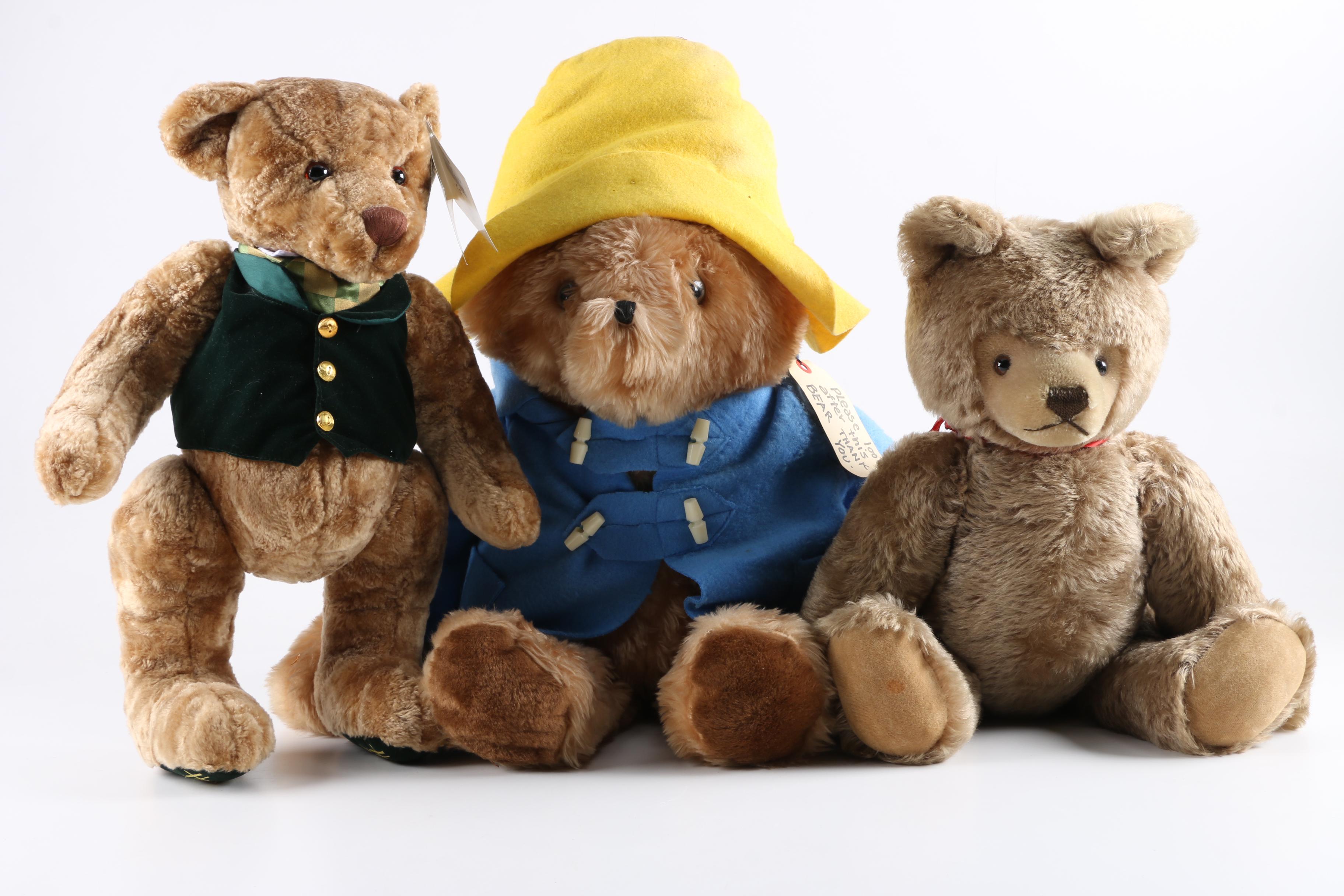 Stuffed Bears Including Paddington