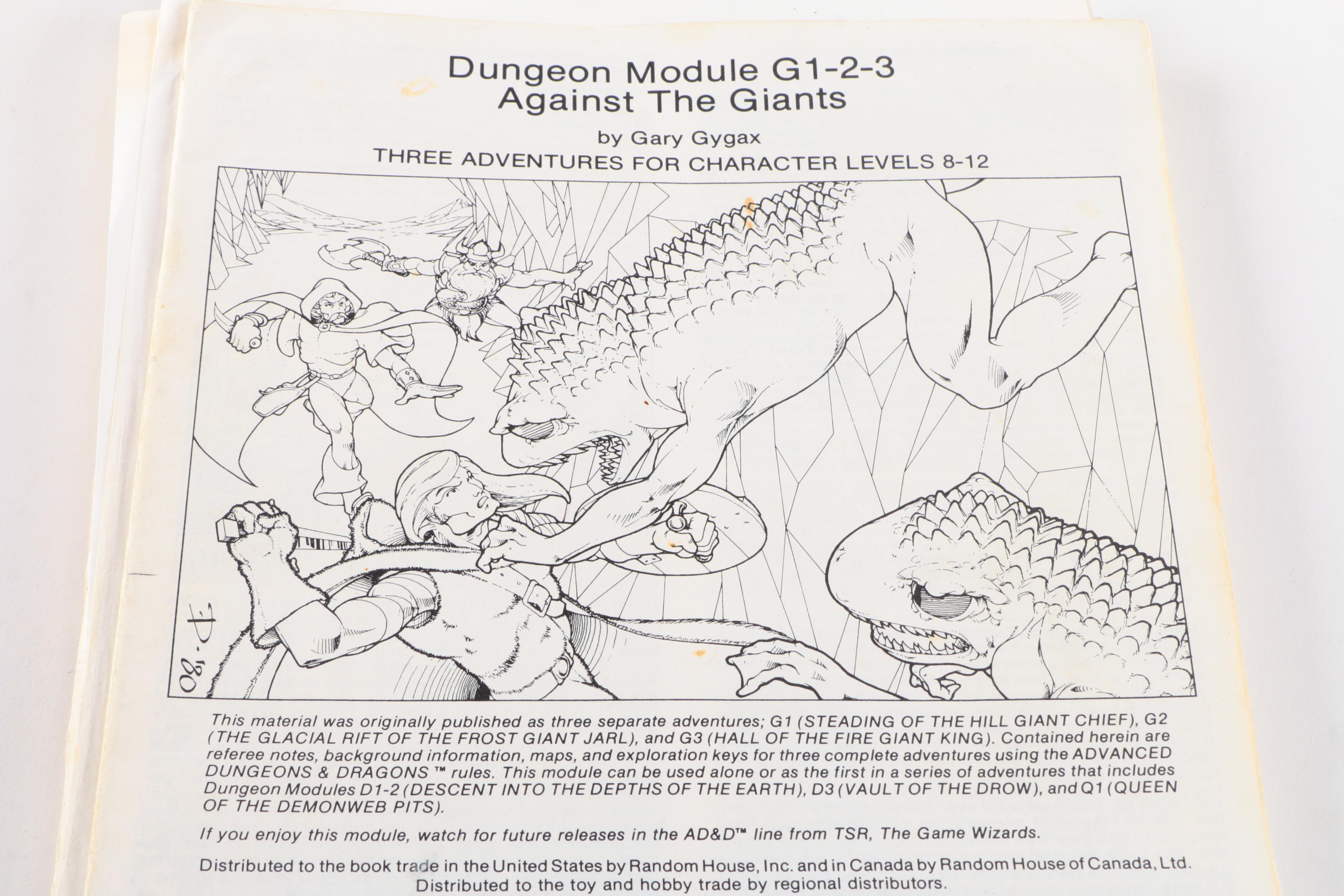 Advanced Dungeons & Dragons Modules and "Star Frontiers" Rule Book