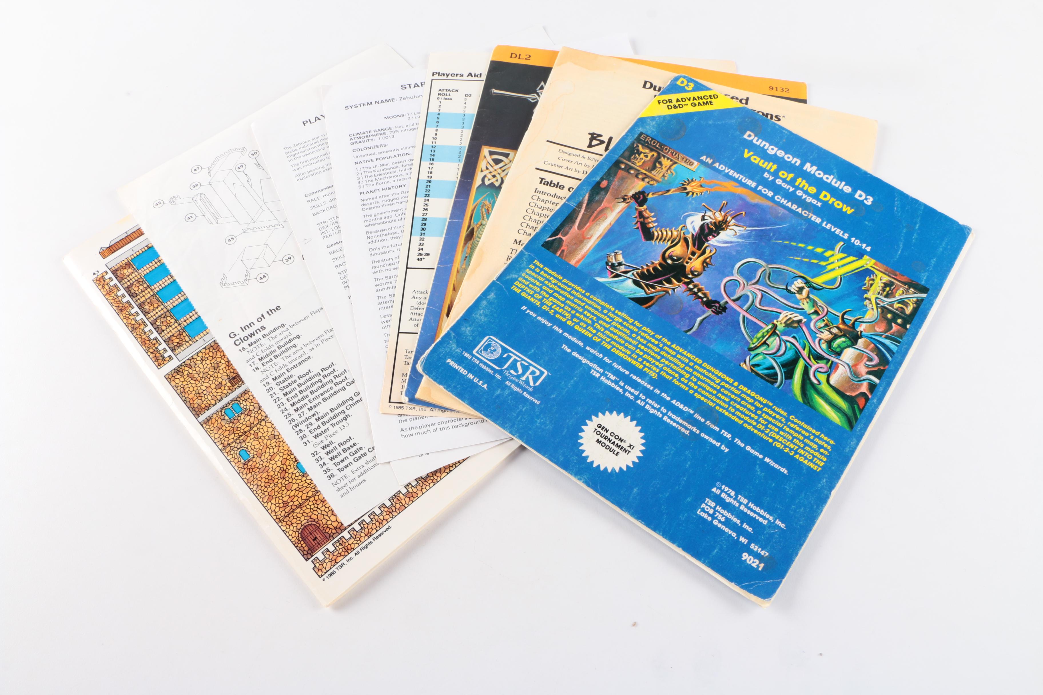 Advanced Dungeons & Dragons Modules and "Star Frontiers" Rule Book