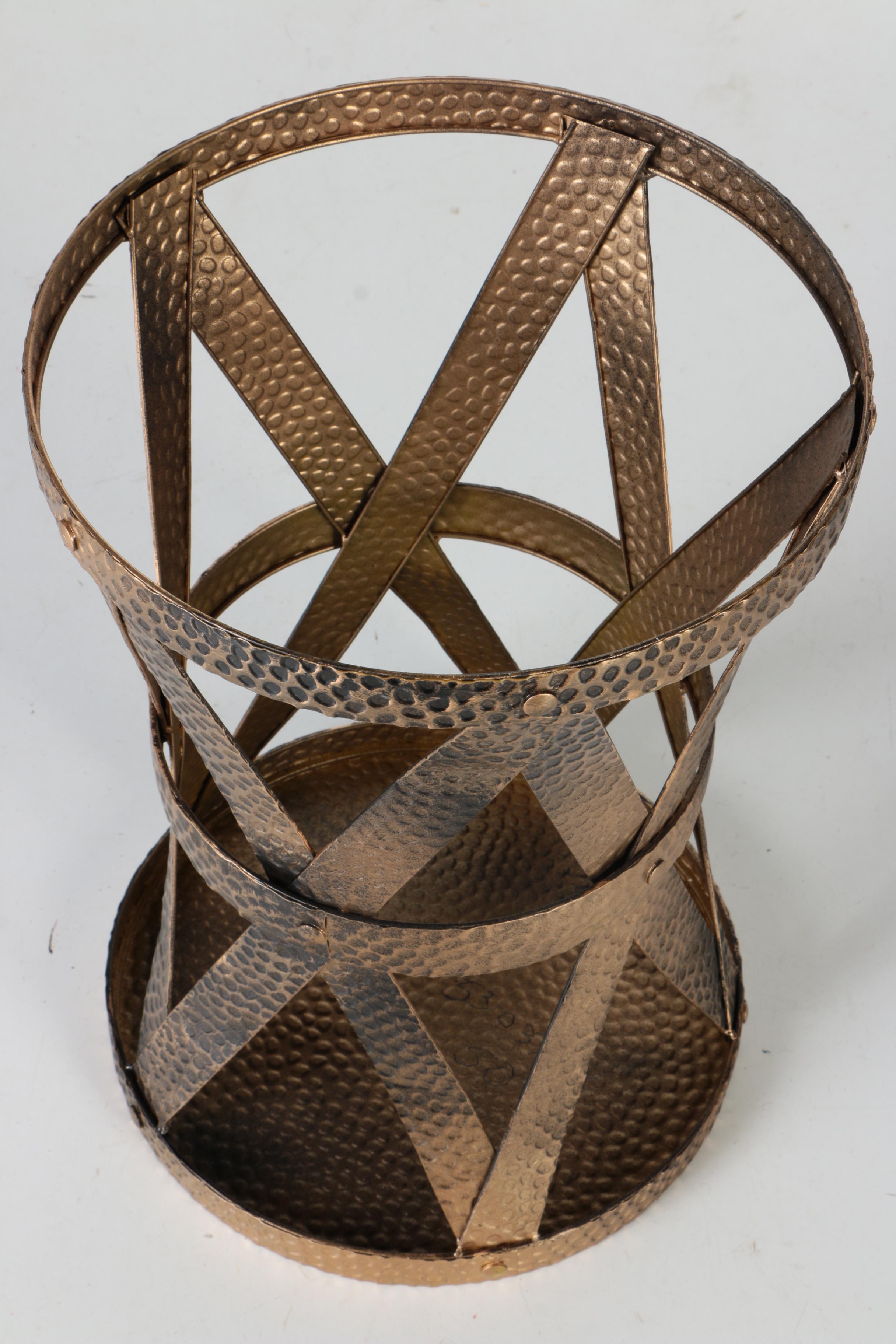 Hammered Metal Side Table