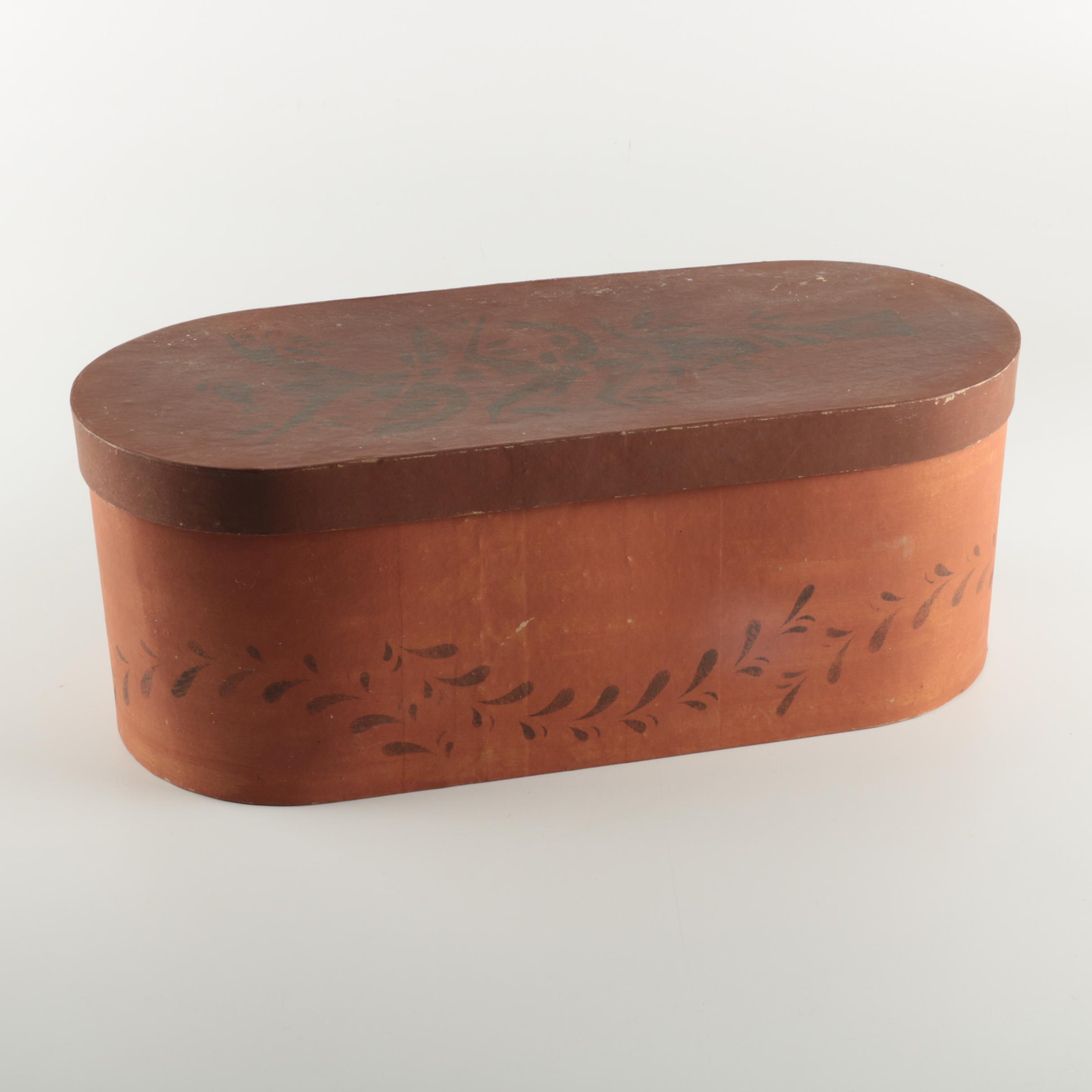 Three Nesting Cardboard Panty Boxes with Stenciled Decorations