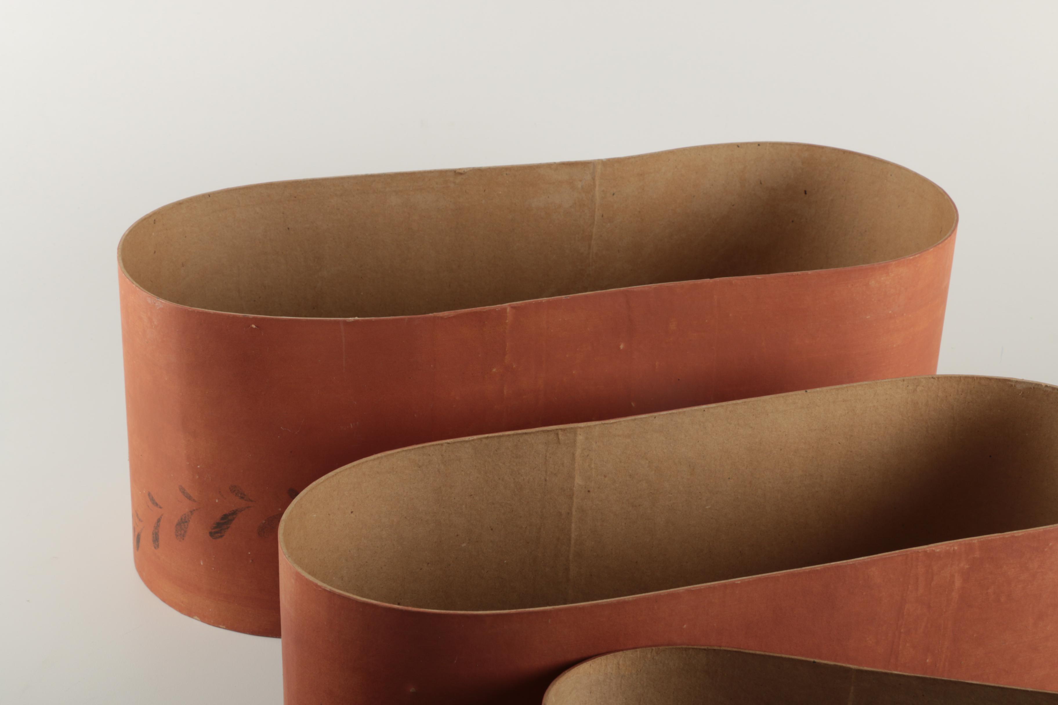 Three Nesting Cardboard Panty Boxes with Stenciled Decorations