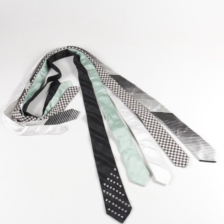 Collection of Men's Skinny Ties Including H&M