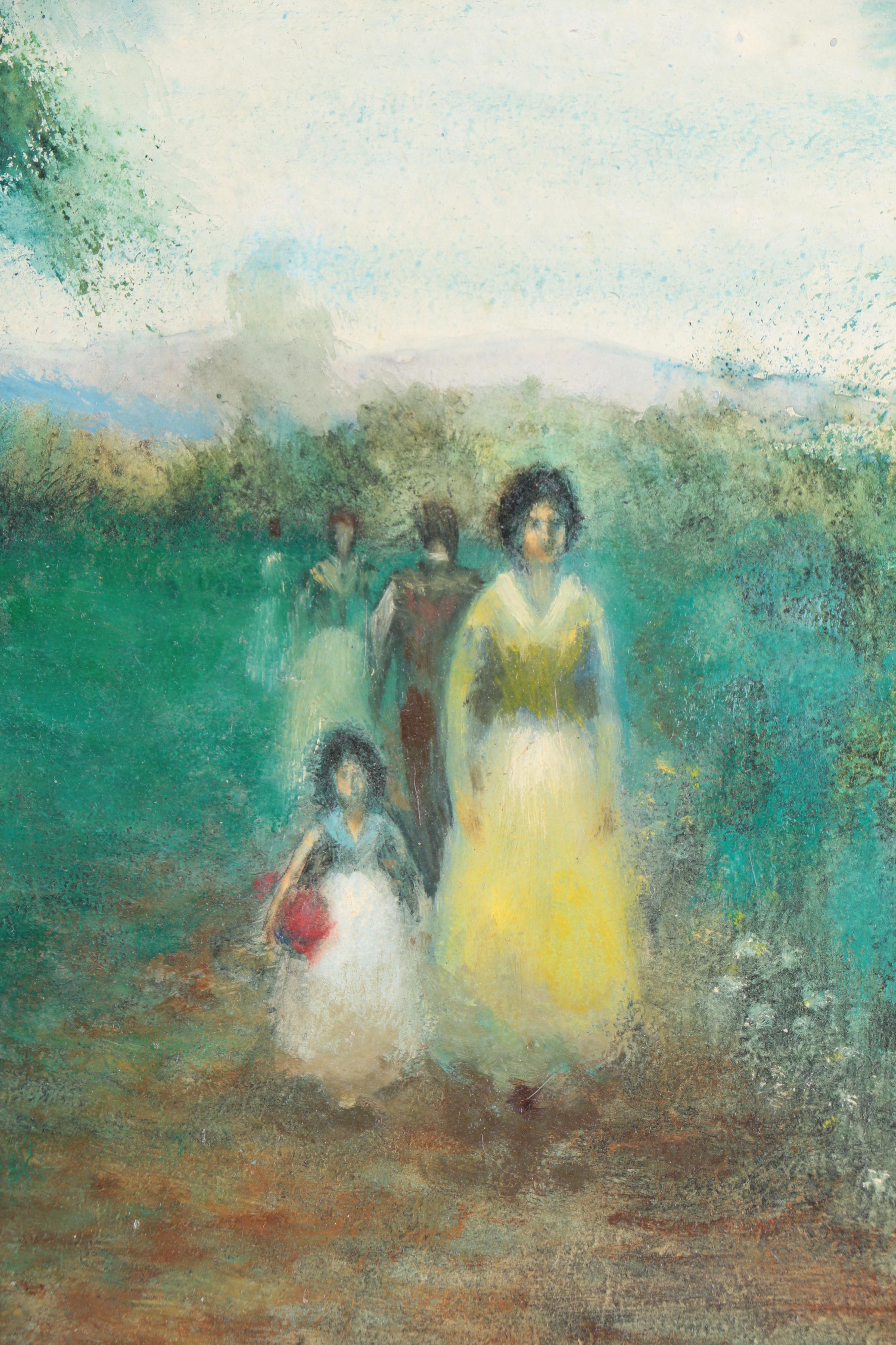 Signed Garfield Oil Painting on Panel of Countryside