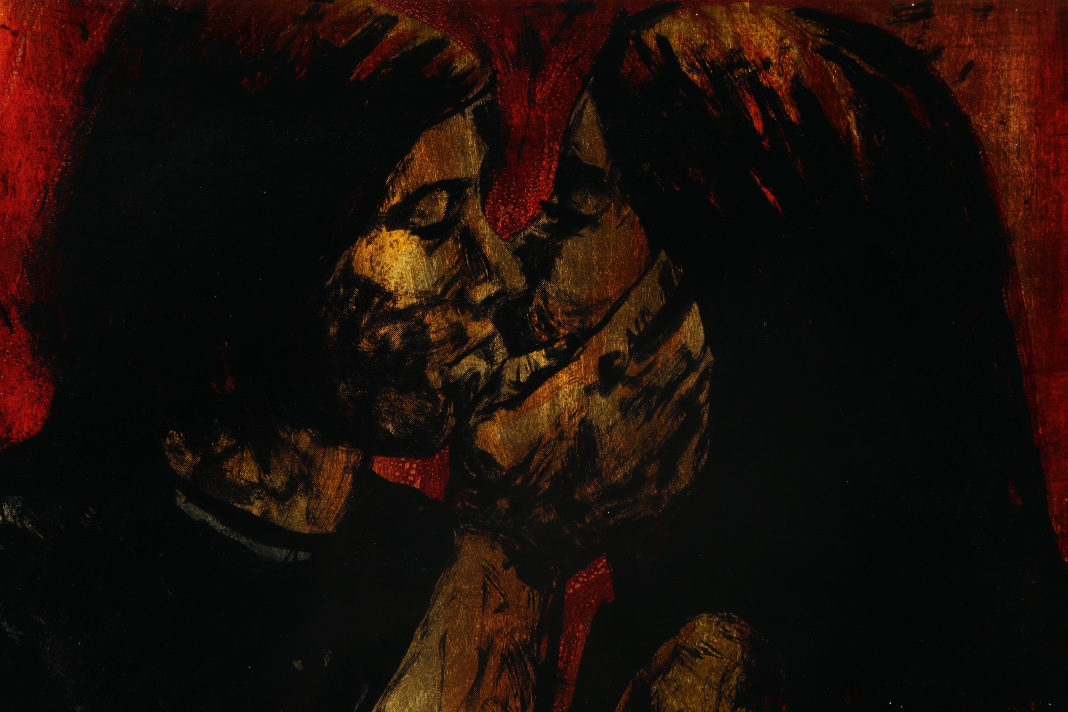 Original Count Angelo Agazzi Reverse Painting under Glass