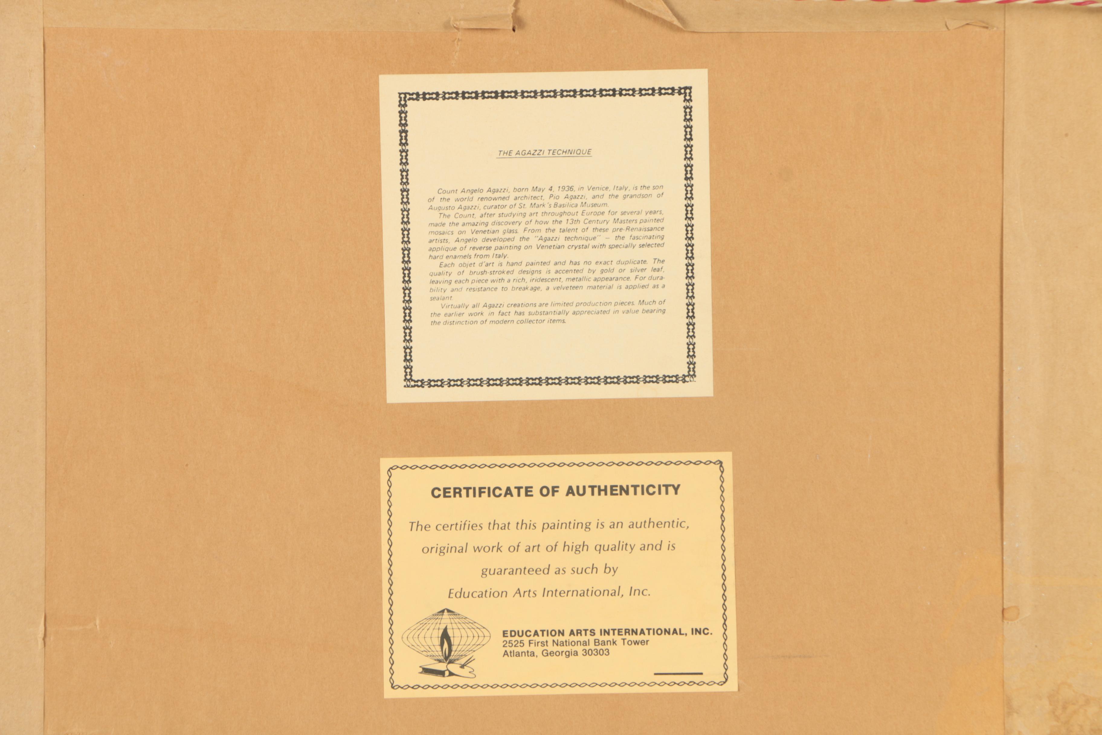 Original Count Angelo Agazzi Reverse Painting under Glass