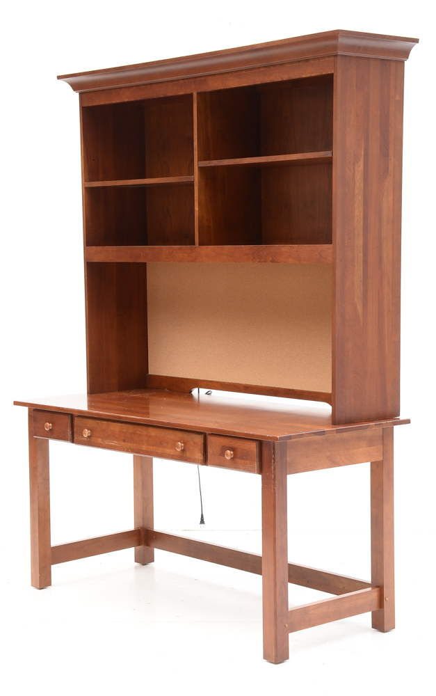 Cherry Computer Desk with Bookcase