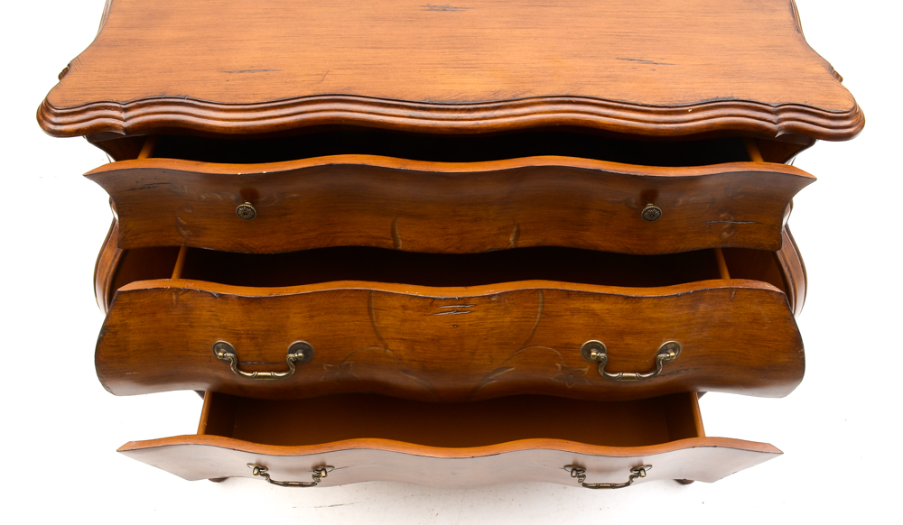 Bombé Style Three Drawer Chest