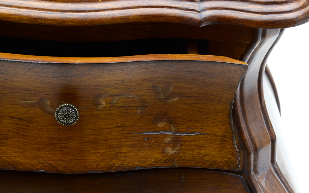 Bombé Style Three Drawer Chest