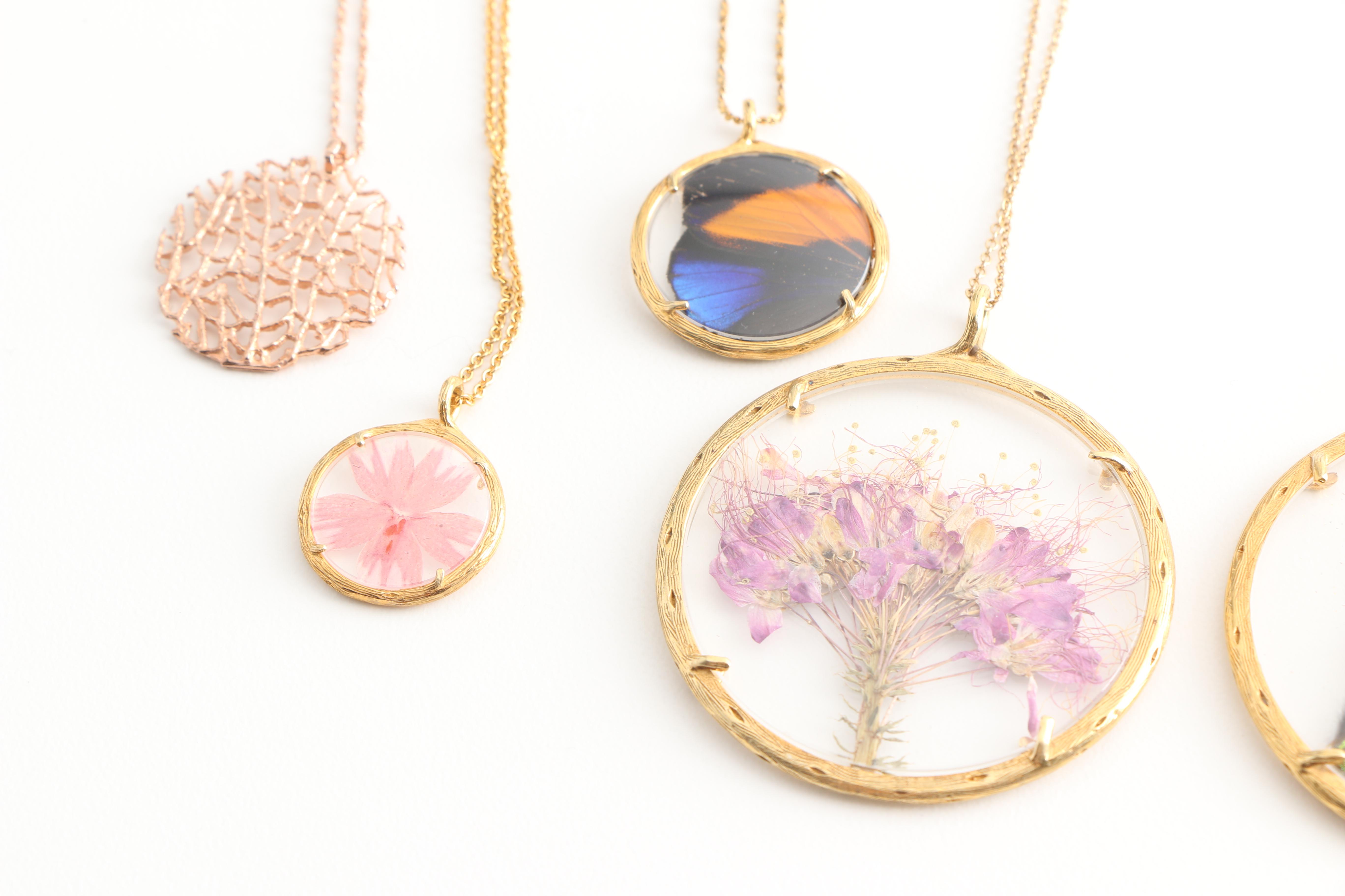 Collection of Sterling Silver Gold Wash and Rose Tone Necklaces and Earrings