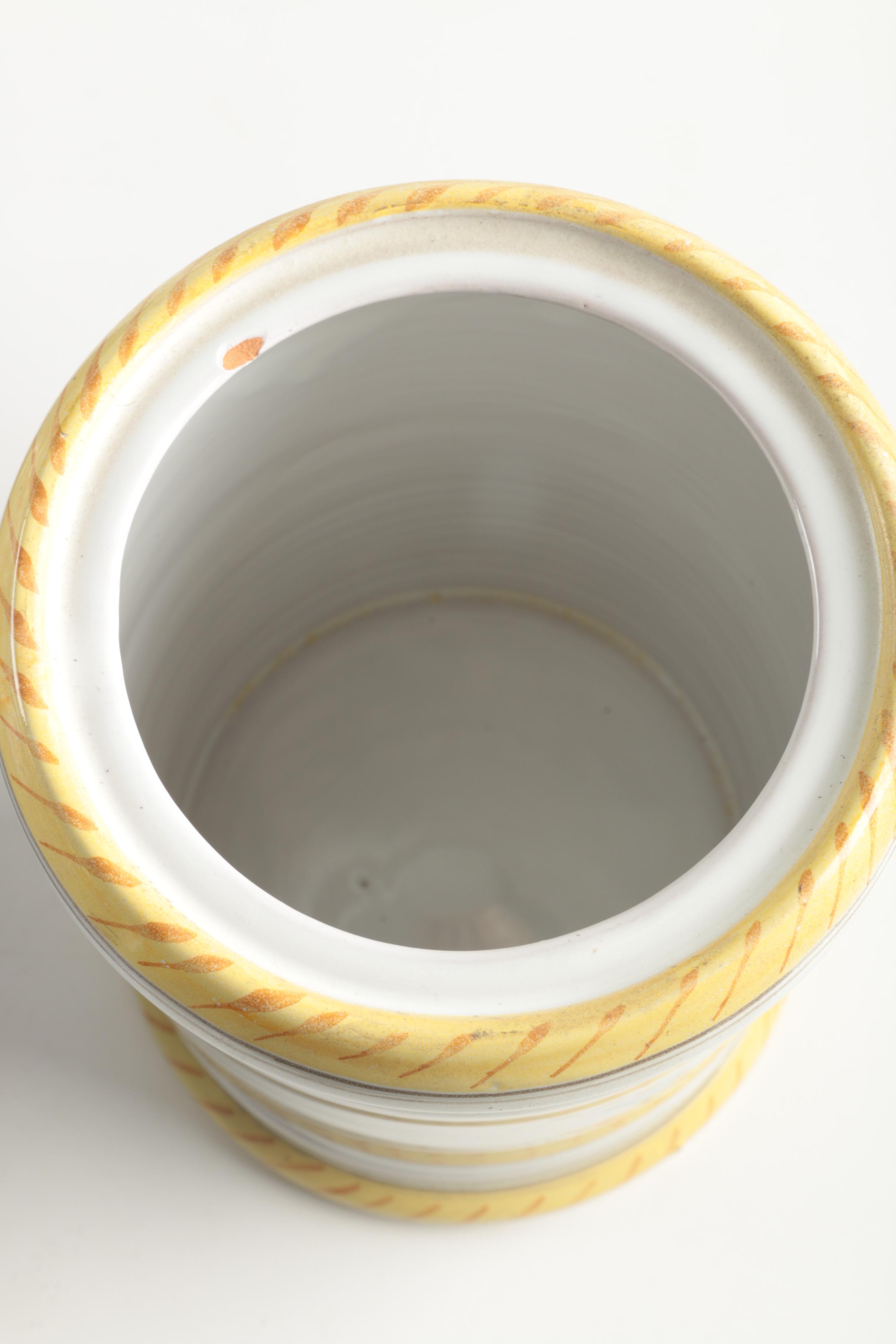 Hand-Painted Italian Ceramic Canisters