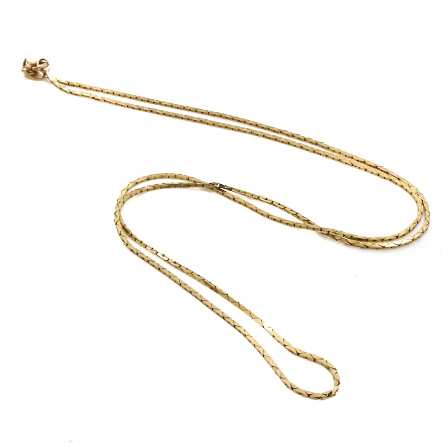 14K Yellow Gold Chain Link Necklace