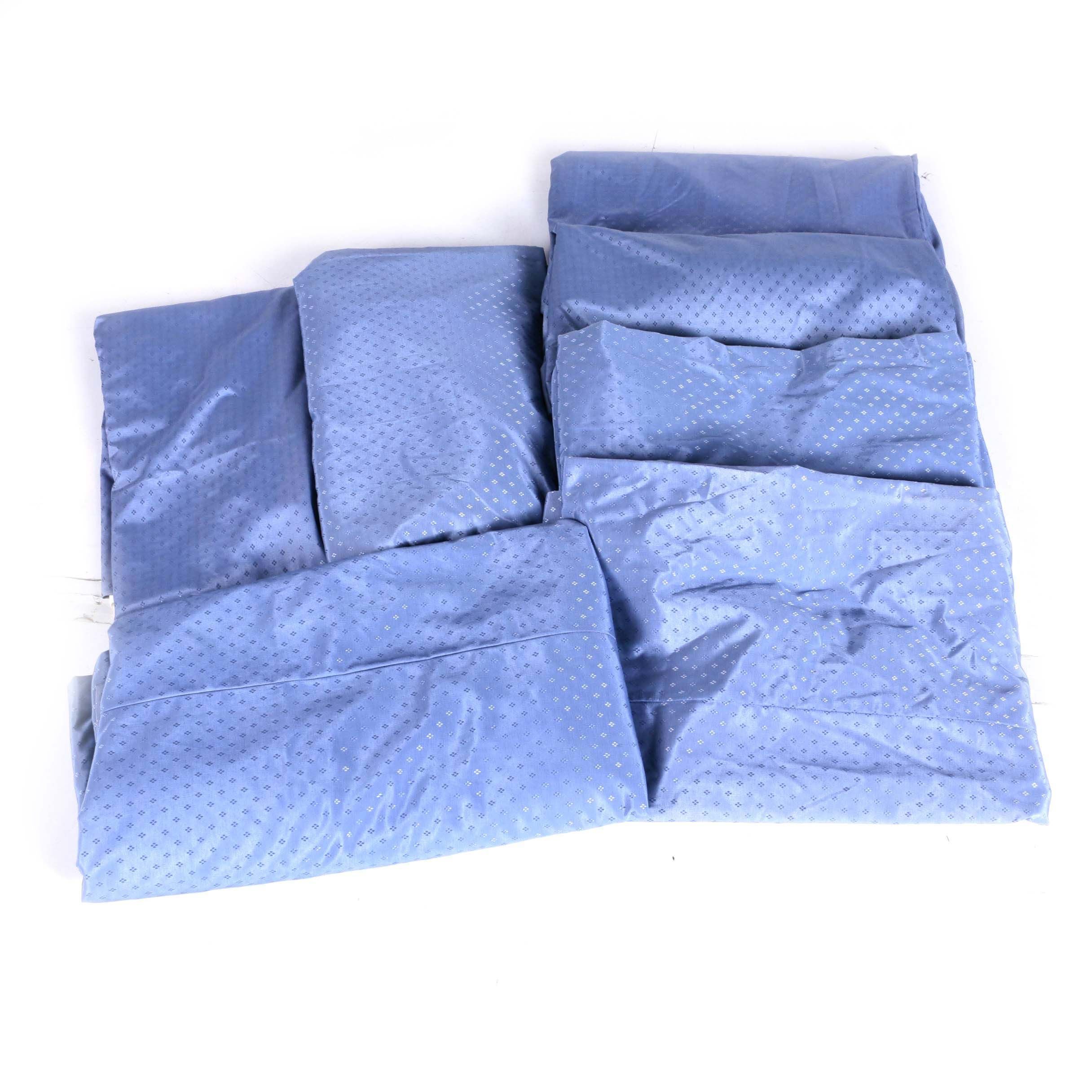 Blue Pinch Pleat Curtain Panels