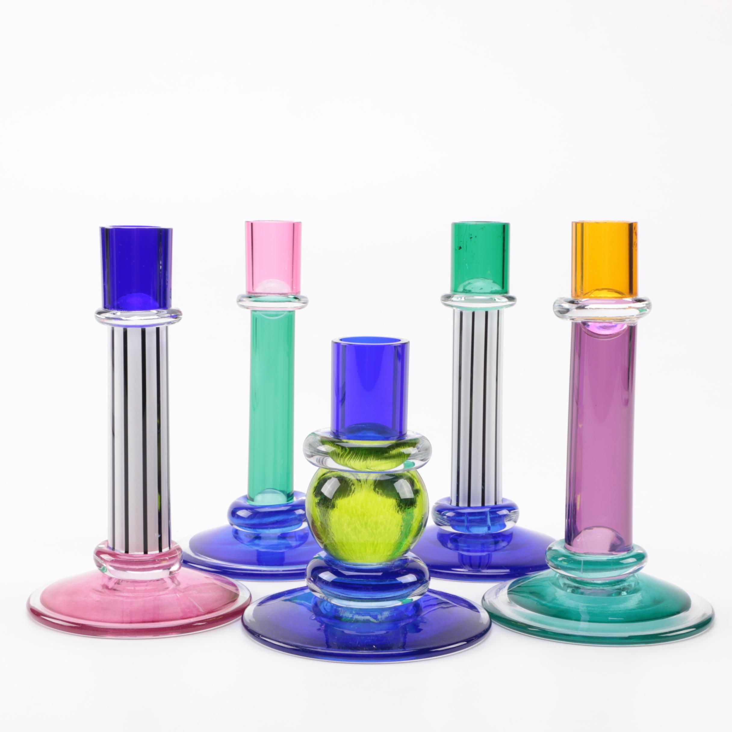 Collection of Chatham Glass Company Candlesticks